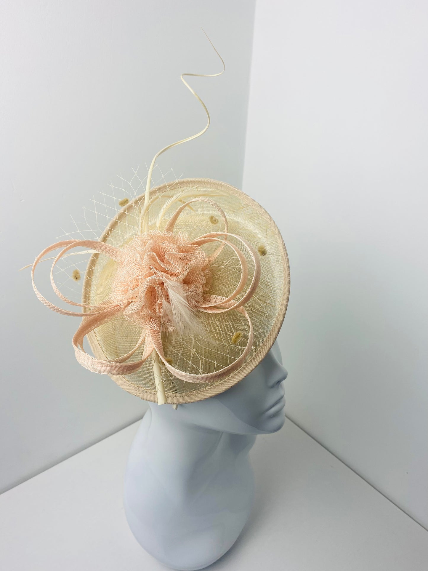 Bespoke Nude Sinamay Loop Fascinator