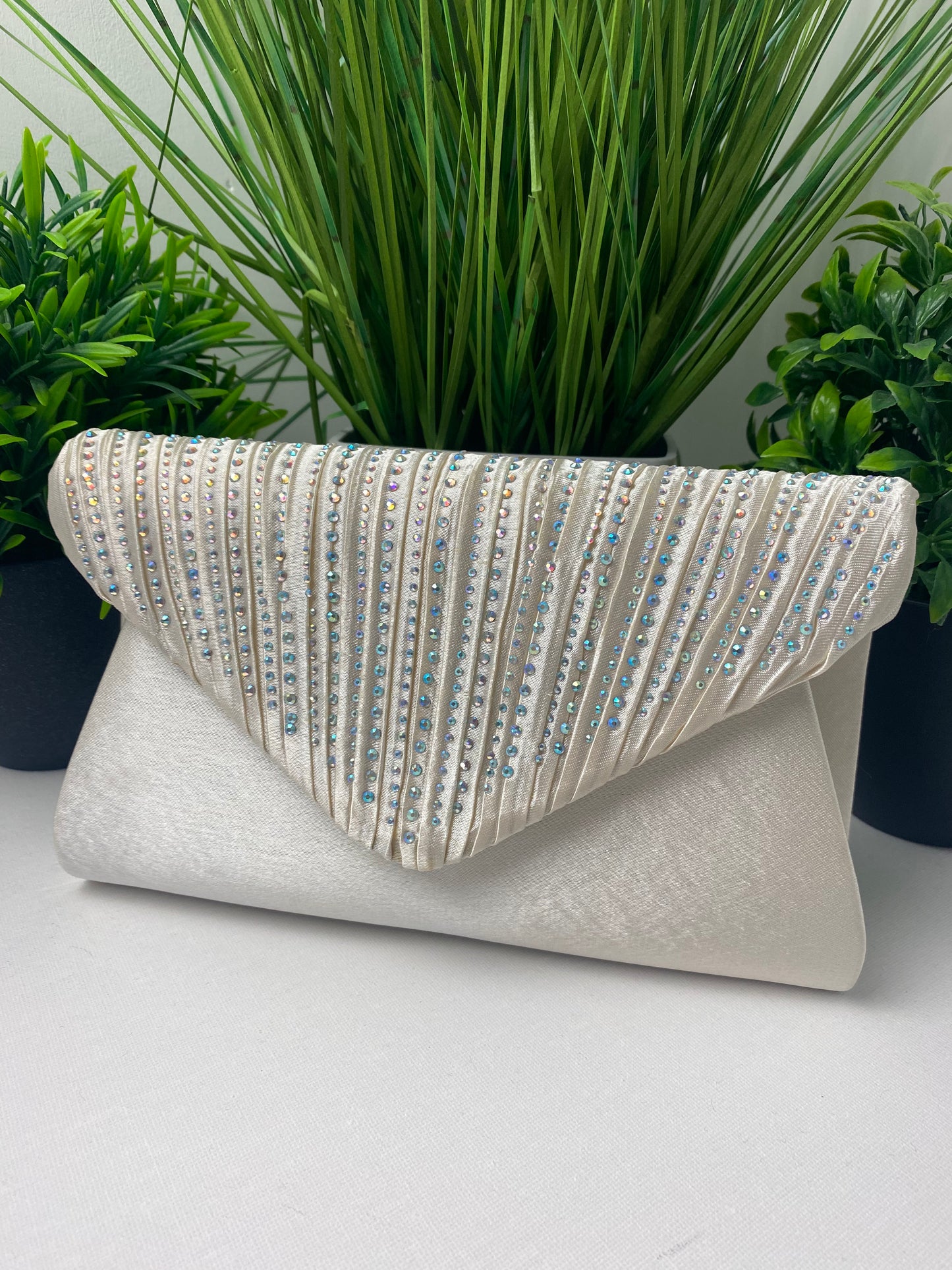 Champagne Diamante Occasion Clutch Bag
