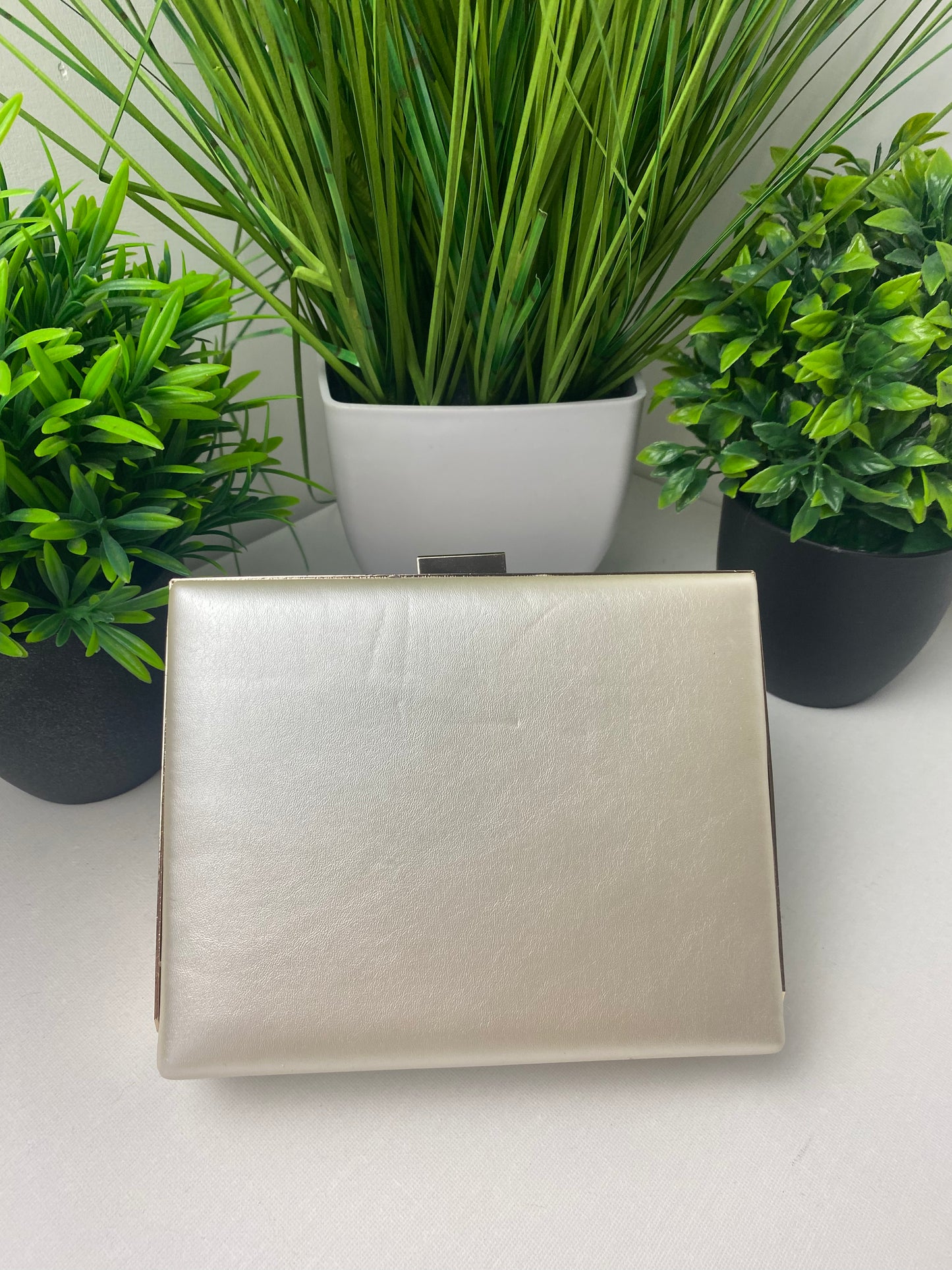 Champagne Arrowstitch Clutch Bag