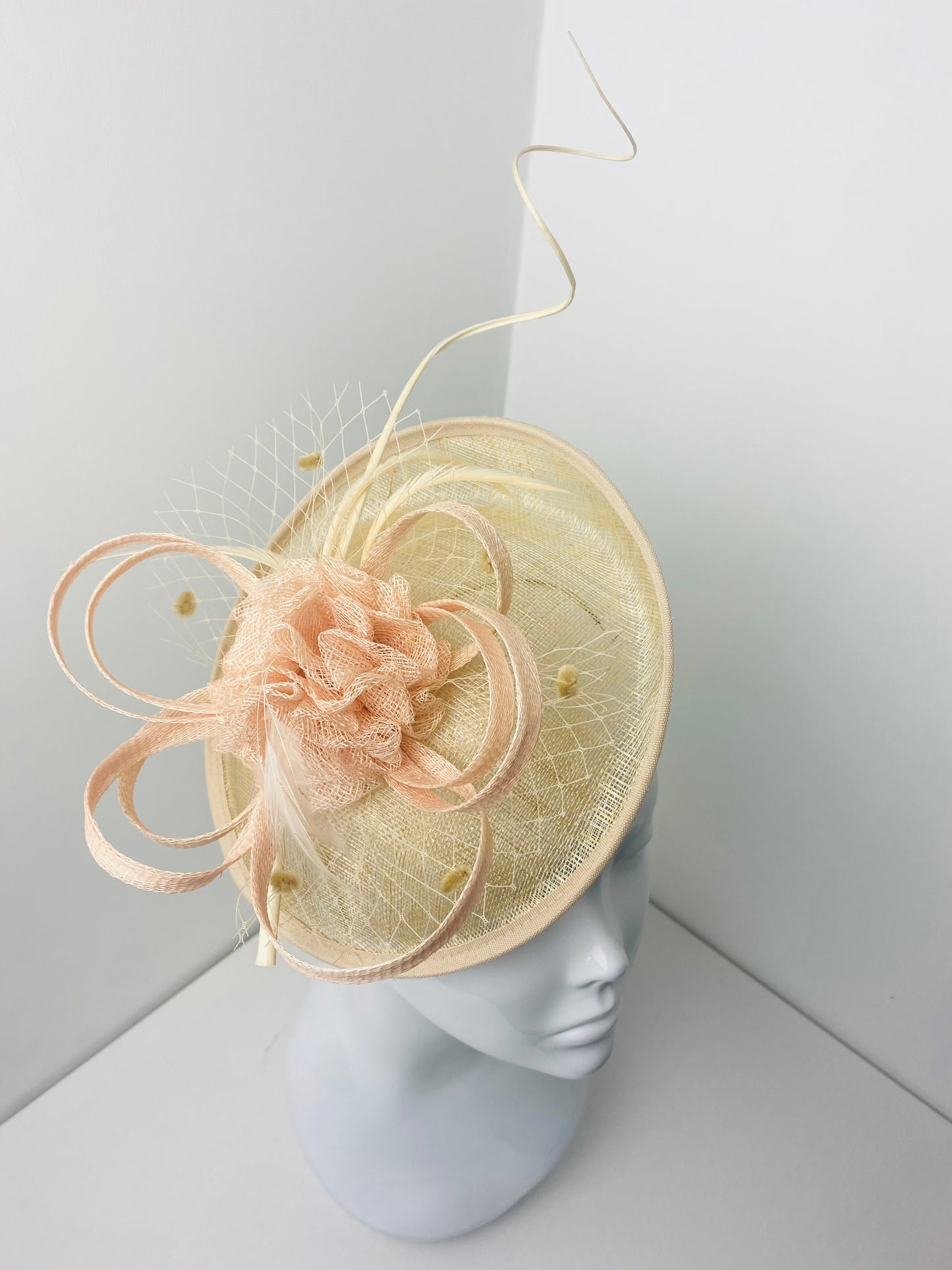 Bespoke Nude Sinamay Loop Fascinator