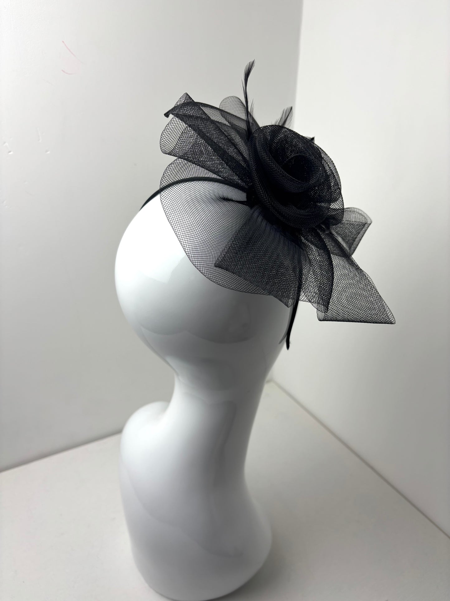 Black Floral Loop Fascinator