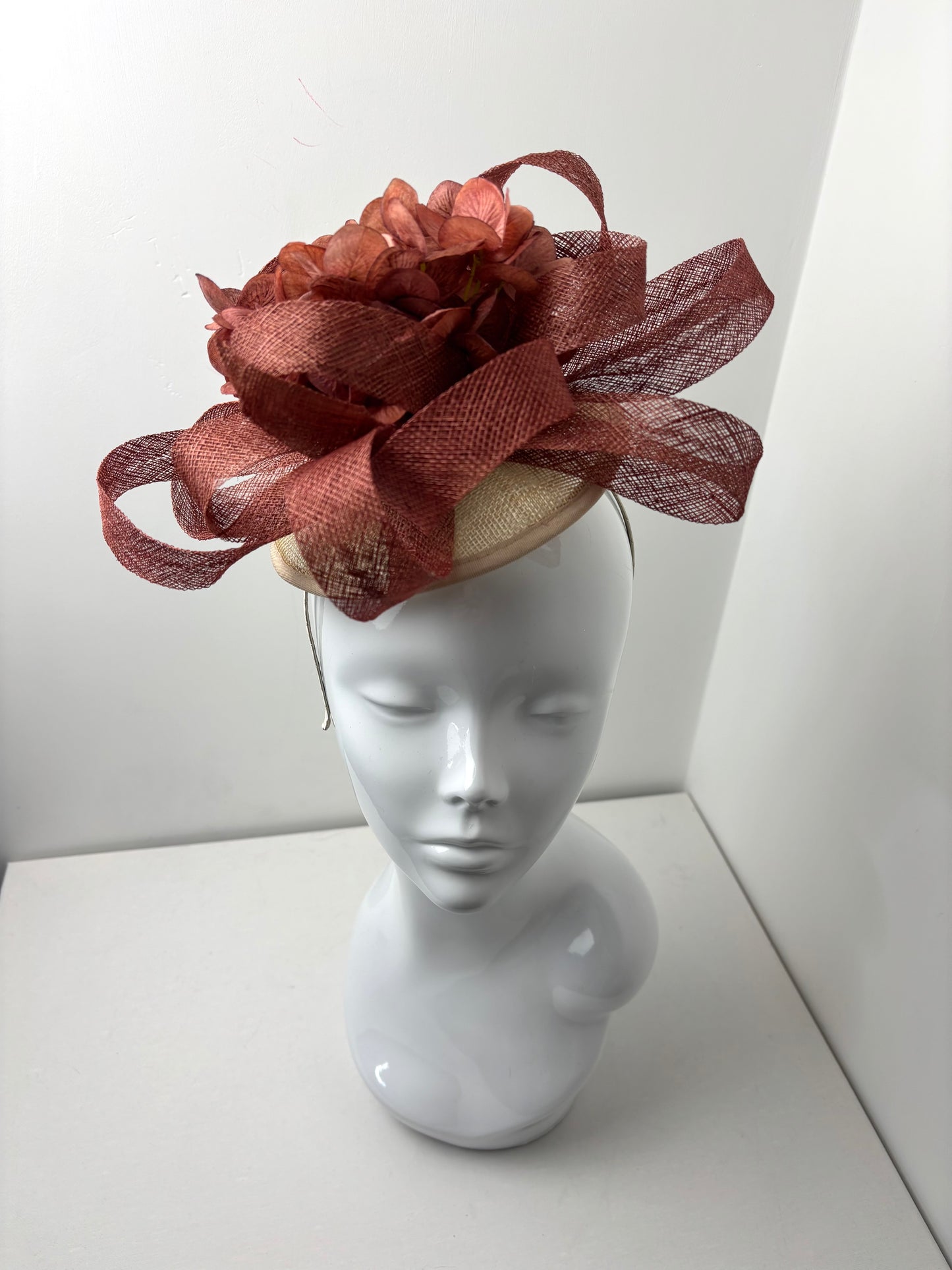 Bespoke Copper Toned Structural Floral Fascinator