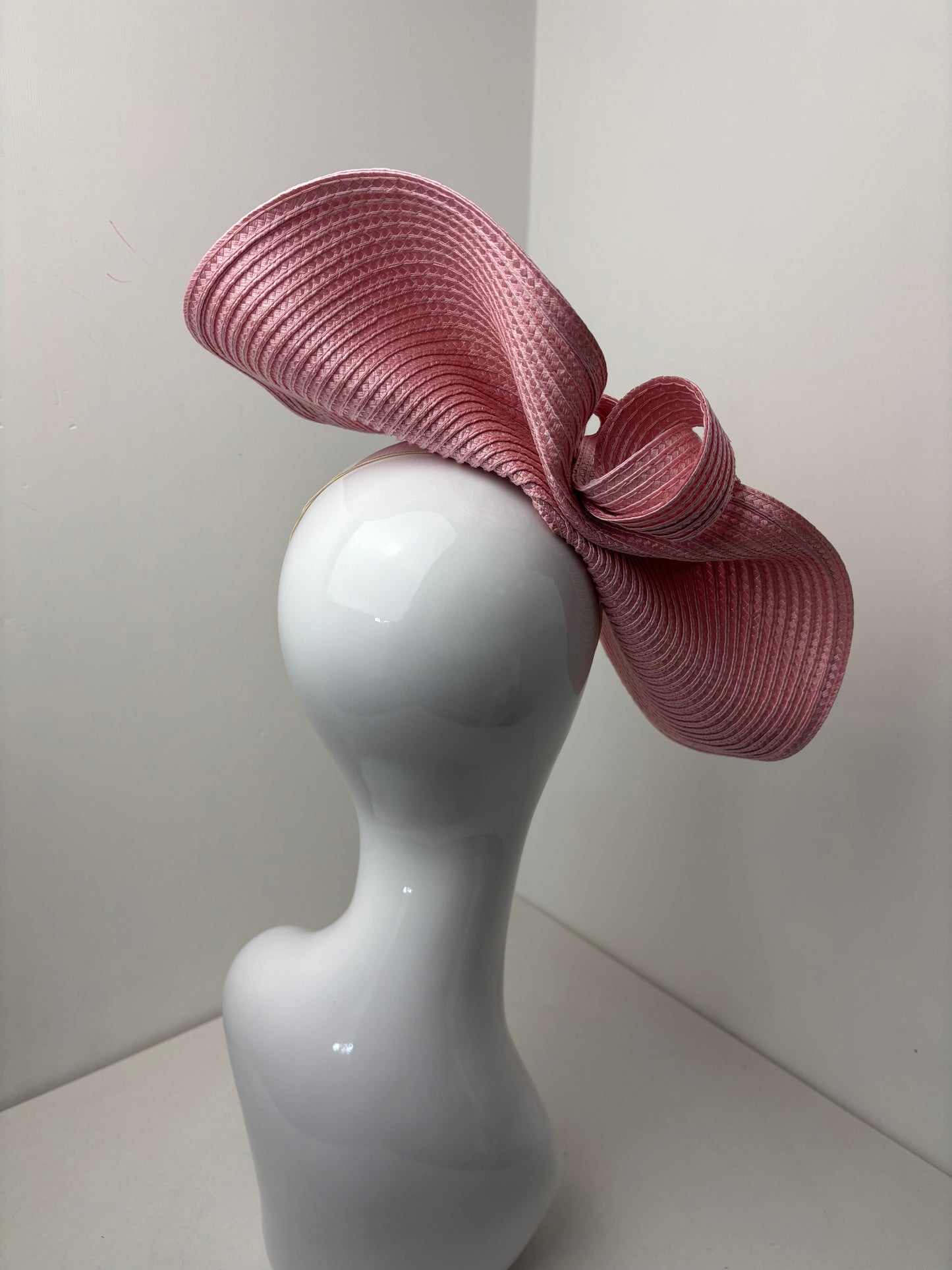 Bespoke Pink Woven Loop Fascinator
