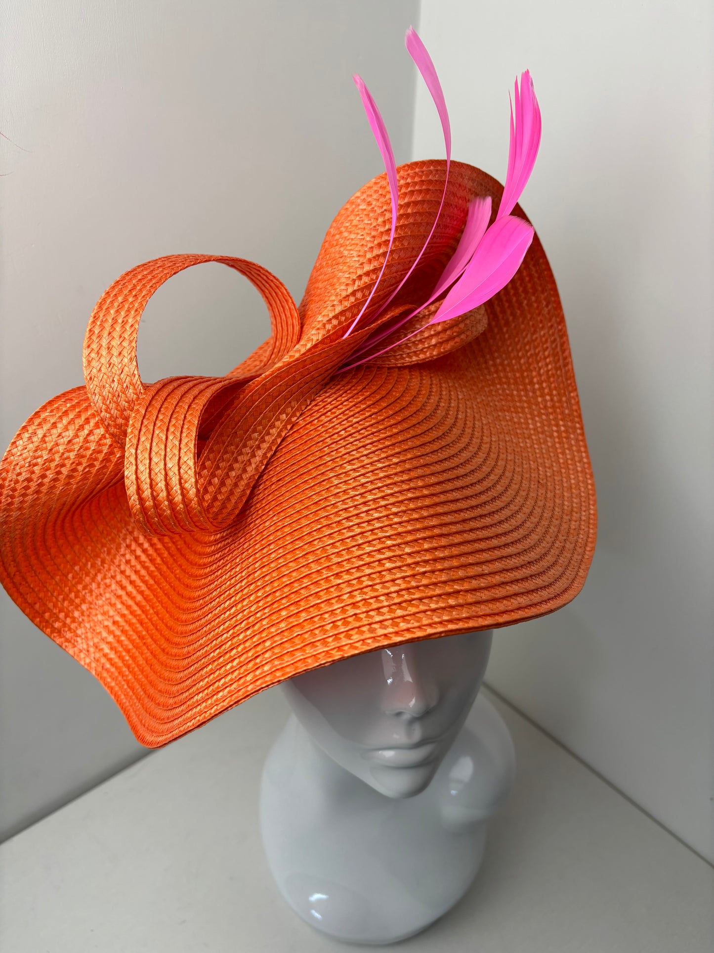 Bespoke Bright Orange & Pink Structured Woven Hatinator