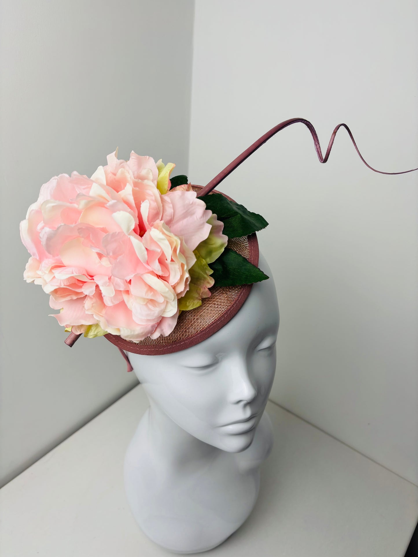 Blush Peony Statement Fascinator – One of a Kind Handmade Headpiece