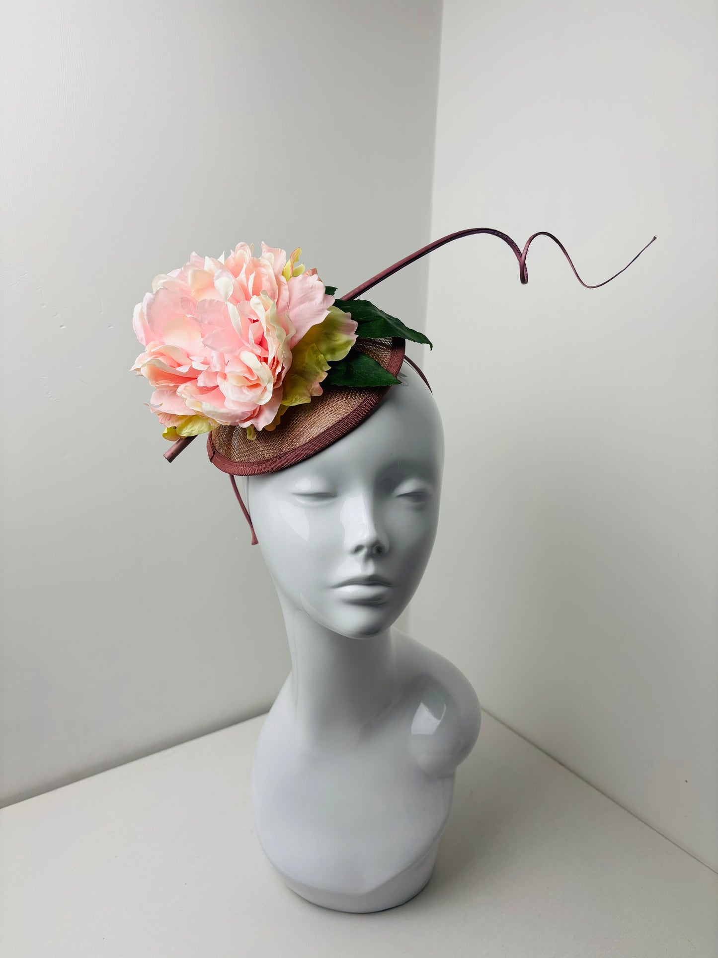 Blush Peony Statement Fascinator – One of a Kind Handmade Headpiece