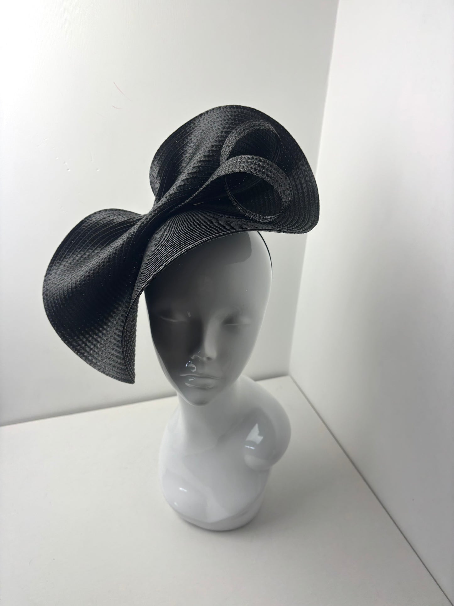 Bespoke Black Woven Statement Fascinator