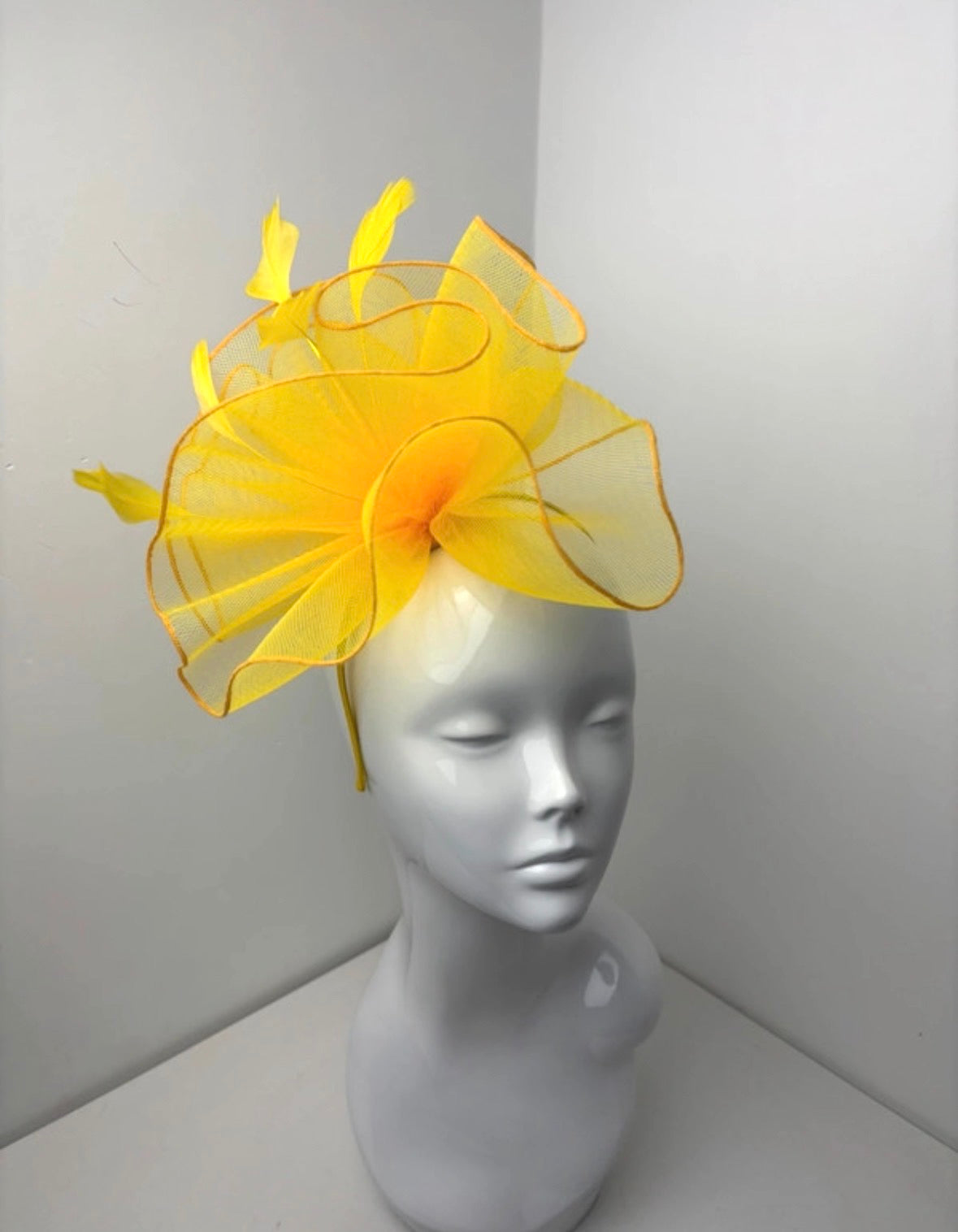 Bright Yellow Ruffle Fascinator