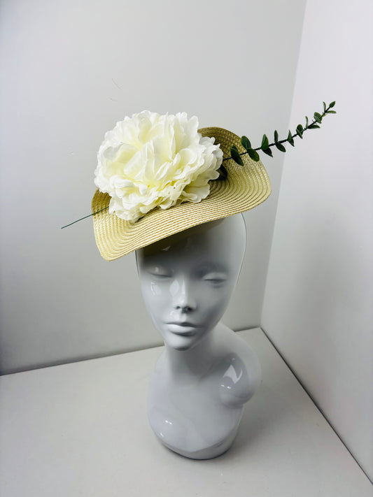 Bespoke Golden Straw Floral Fascinator