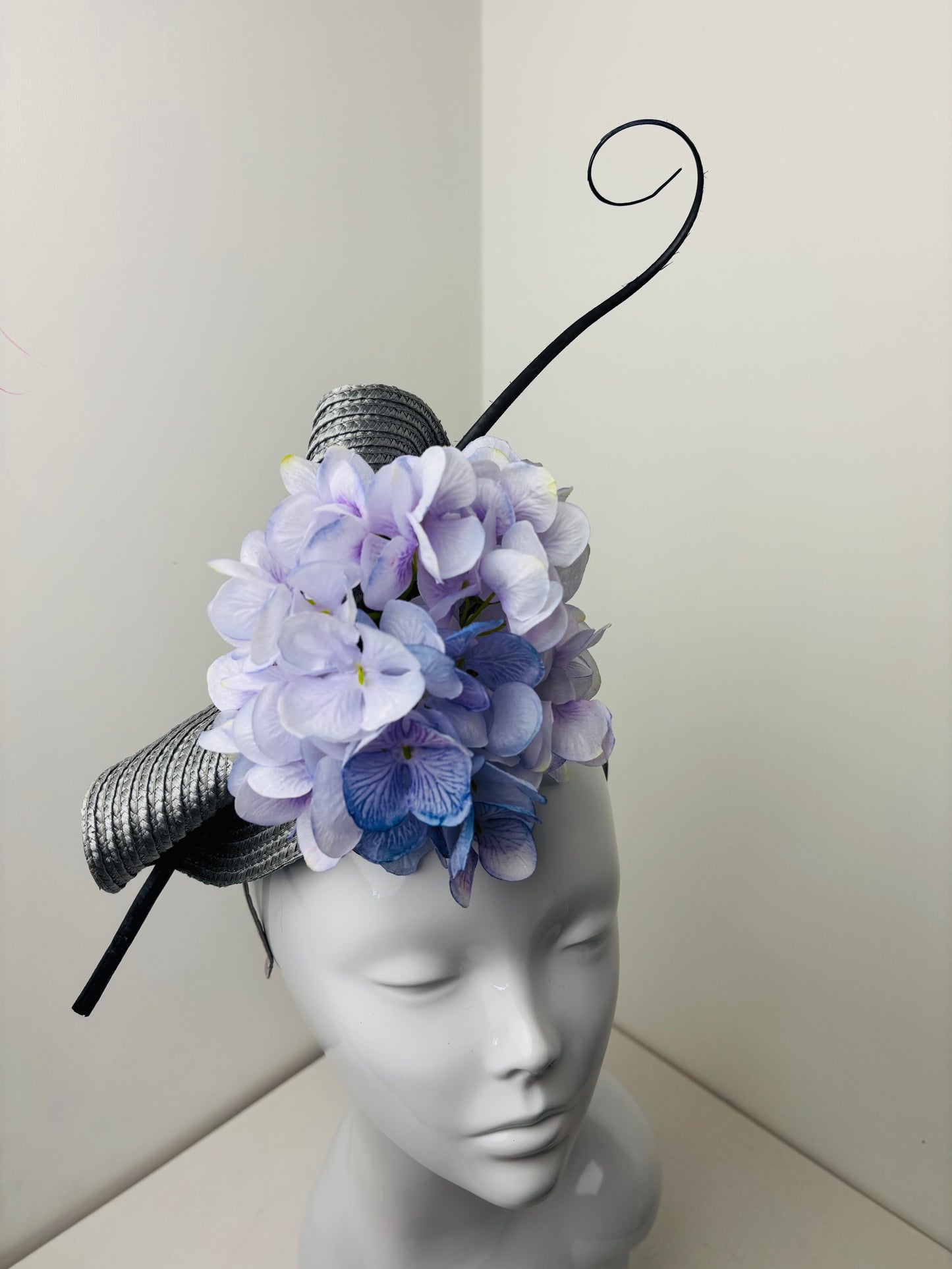 Bespoke Hydrangea Charcoal Fascinator