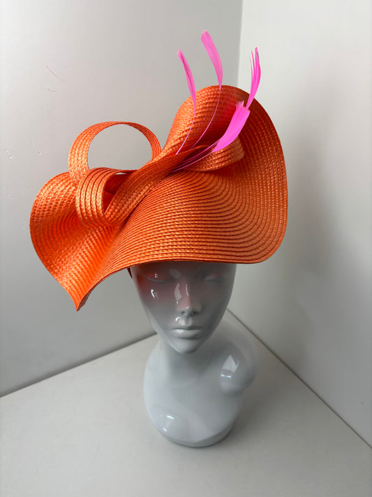 Bespoke Bright Orange & Pink Structured Woven Hatinator