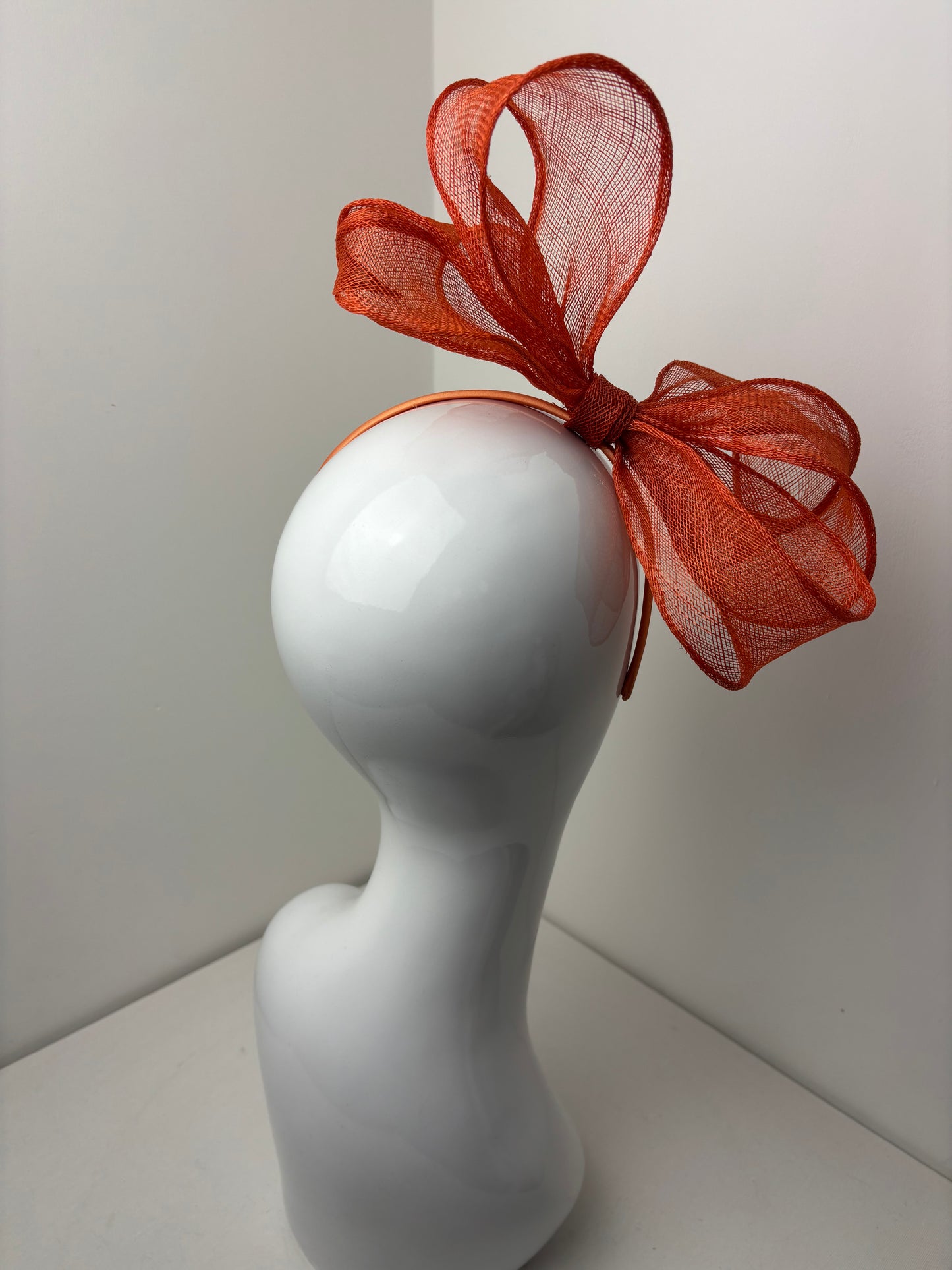 Bespoke Burnt Orange Vintage Bow Fascinator