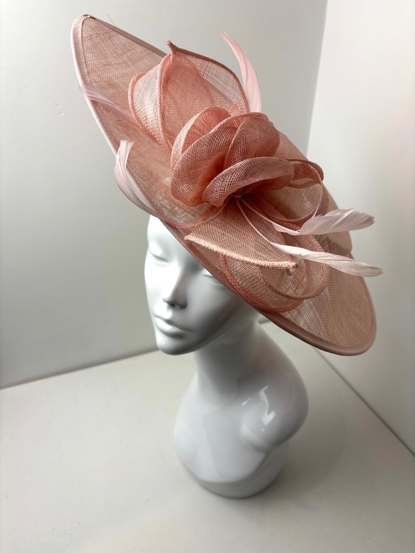 Bespoke Oversize Pink Teardrop Fascinator