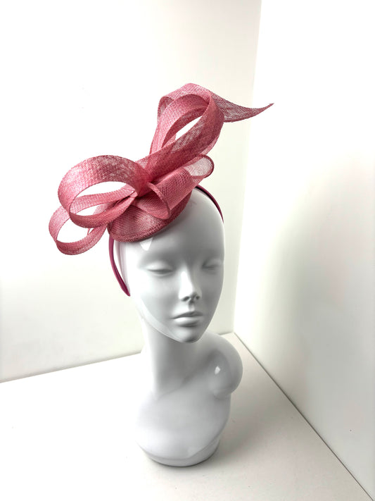 Bespoke Blush Pink Structured Bow Fascinator