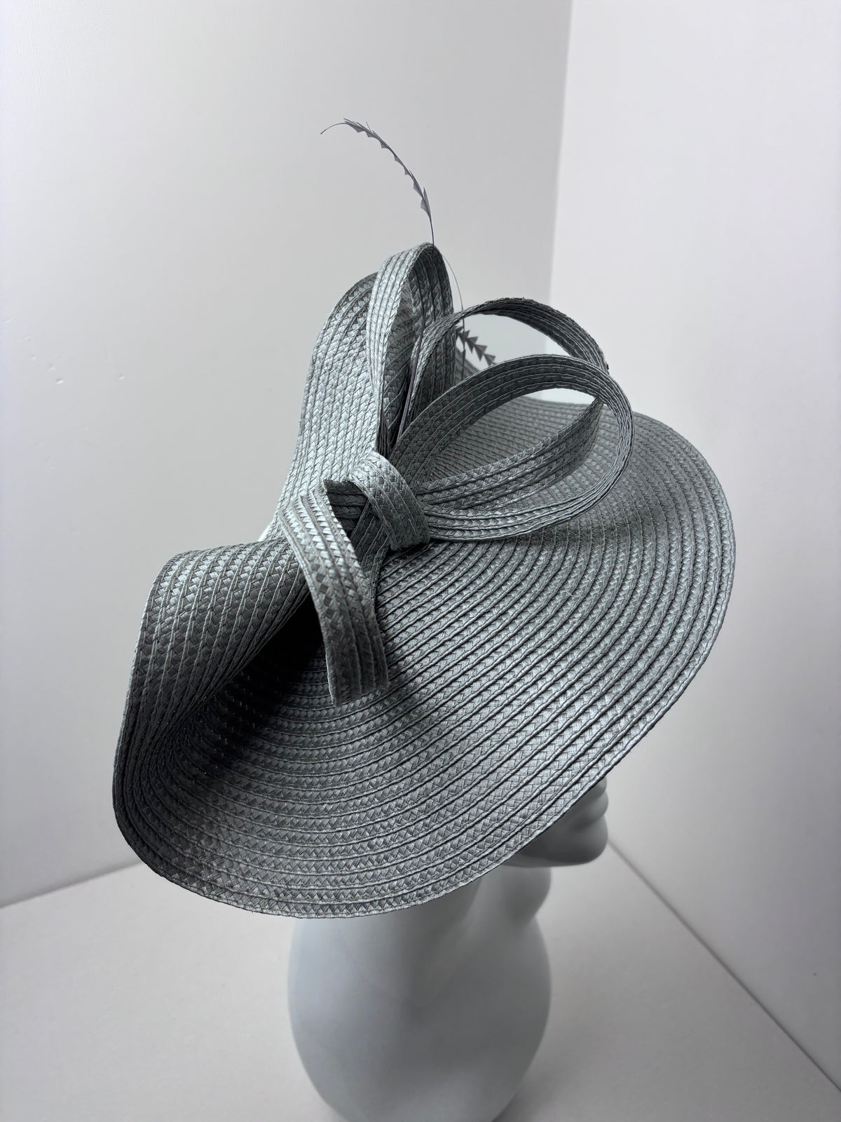 Bespoke Pewter Polybraid Fascinator