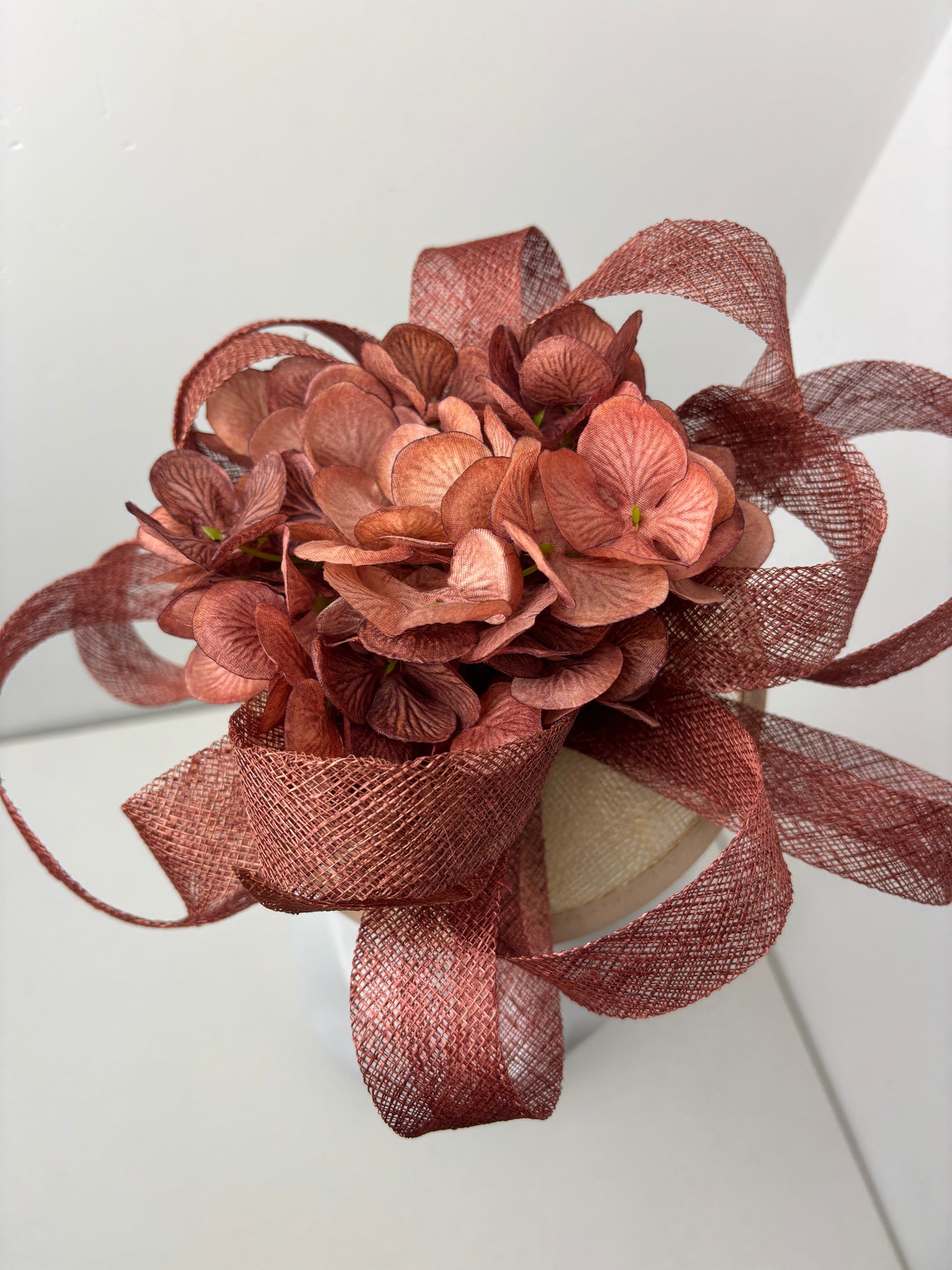 Bespoke Copper Toned Structural Floral Fascinator