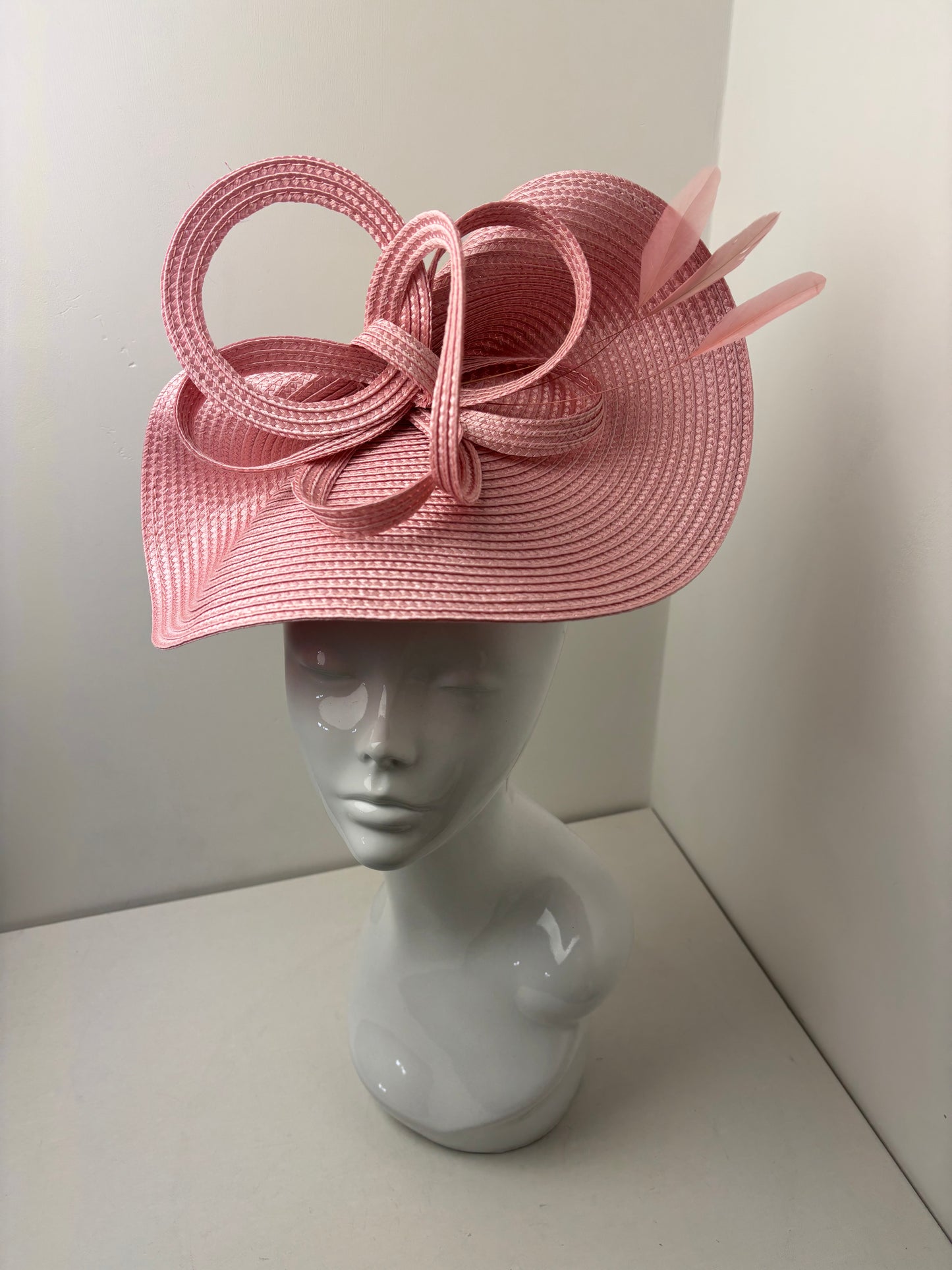 Bespoke Pink Braided Feather Hatinator