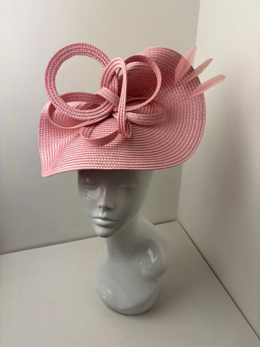 Bespoke Pink Braided Feather Hatinator