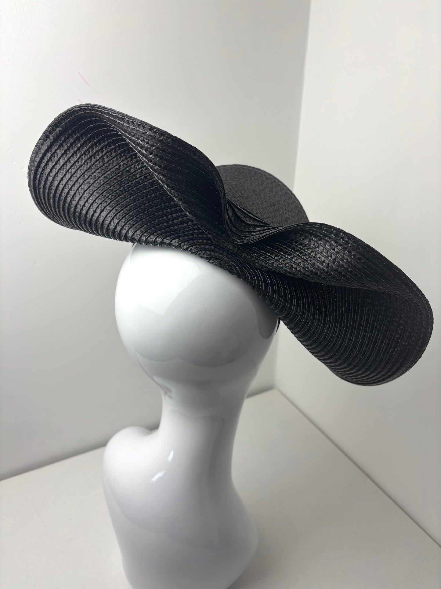 Bespoke Black Woven Statement Fascinator