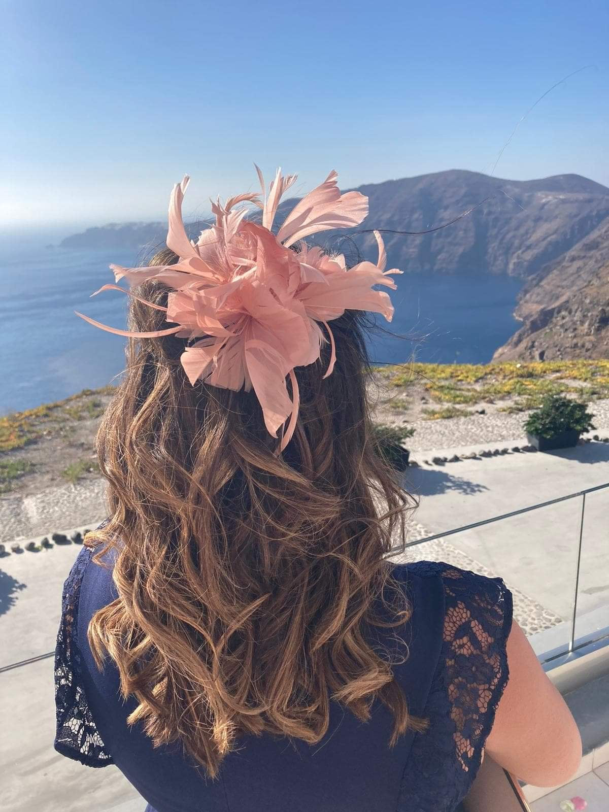 Blush Pink Feather Plume Fascinator