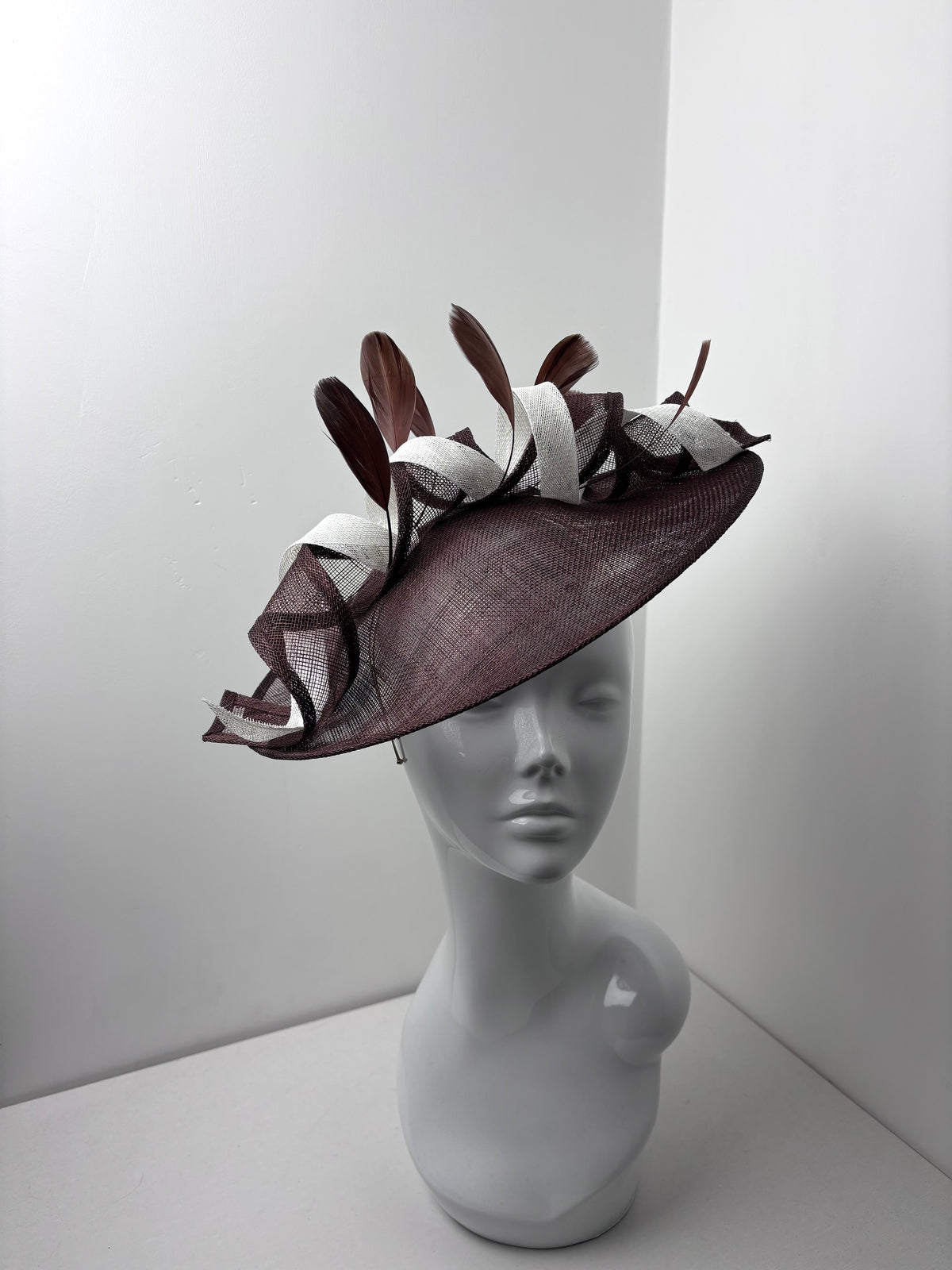 Bespoke Chocolate Brown & Ivory Sculptural Fascinator