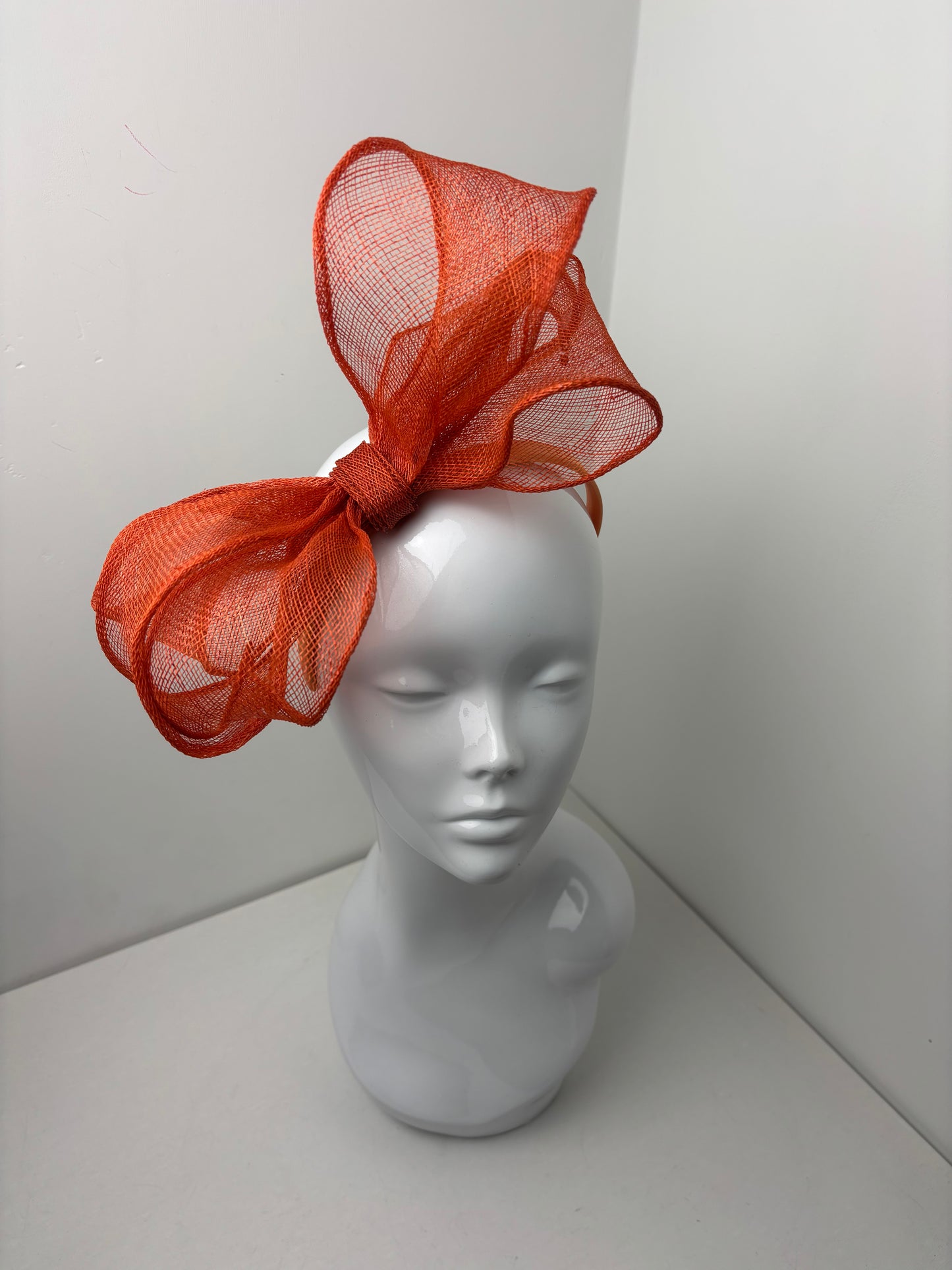Bespoke Burnt Orange Vintage Bow Fascinator