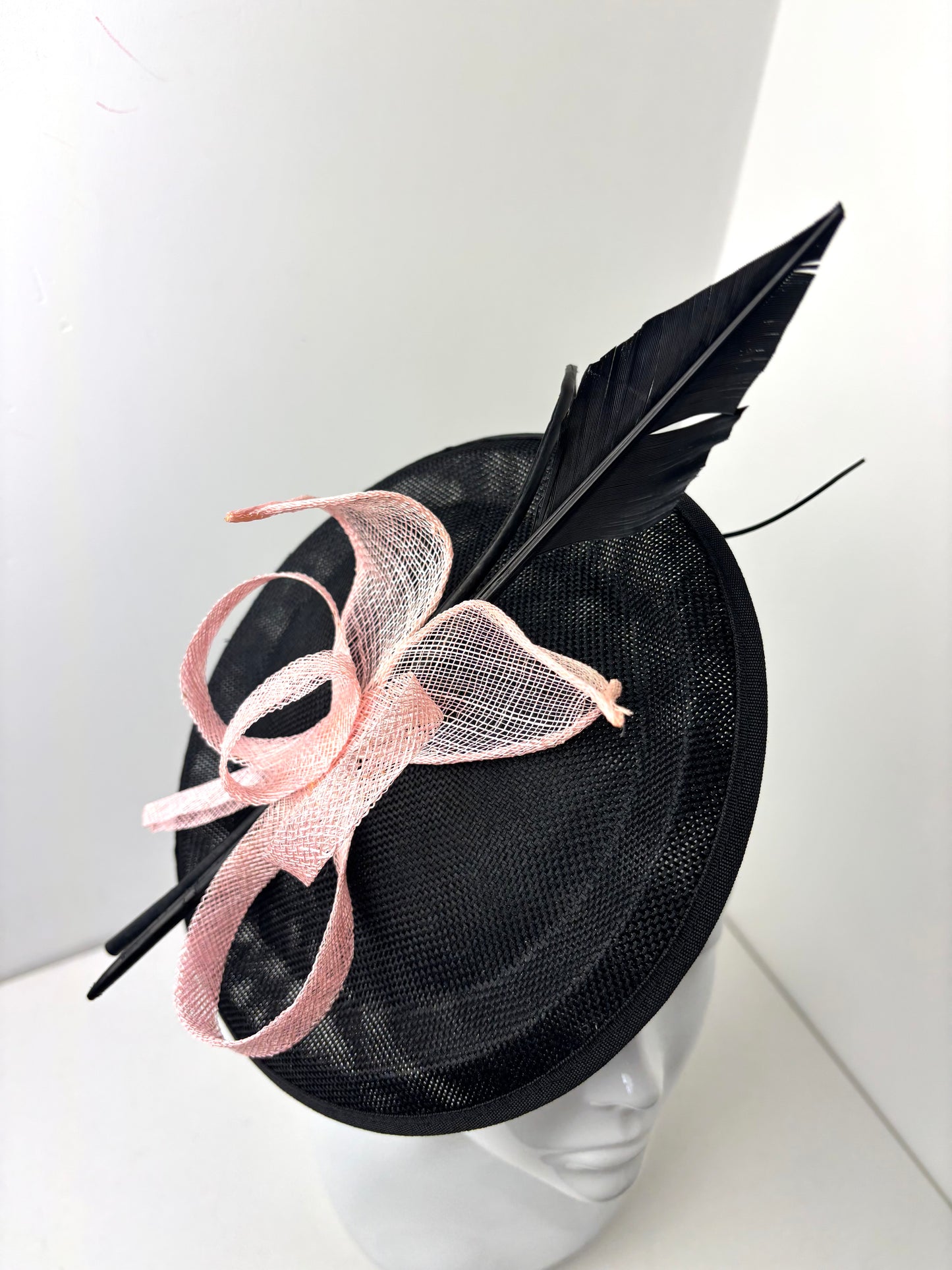 Pippa Black and Pink Pillar Box Disc Fascinator