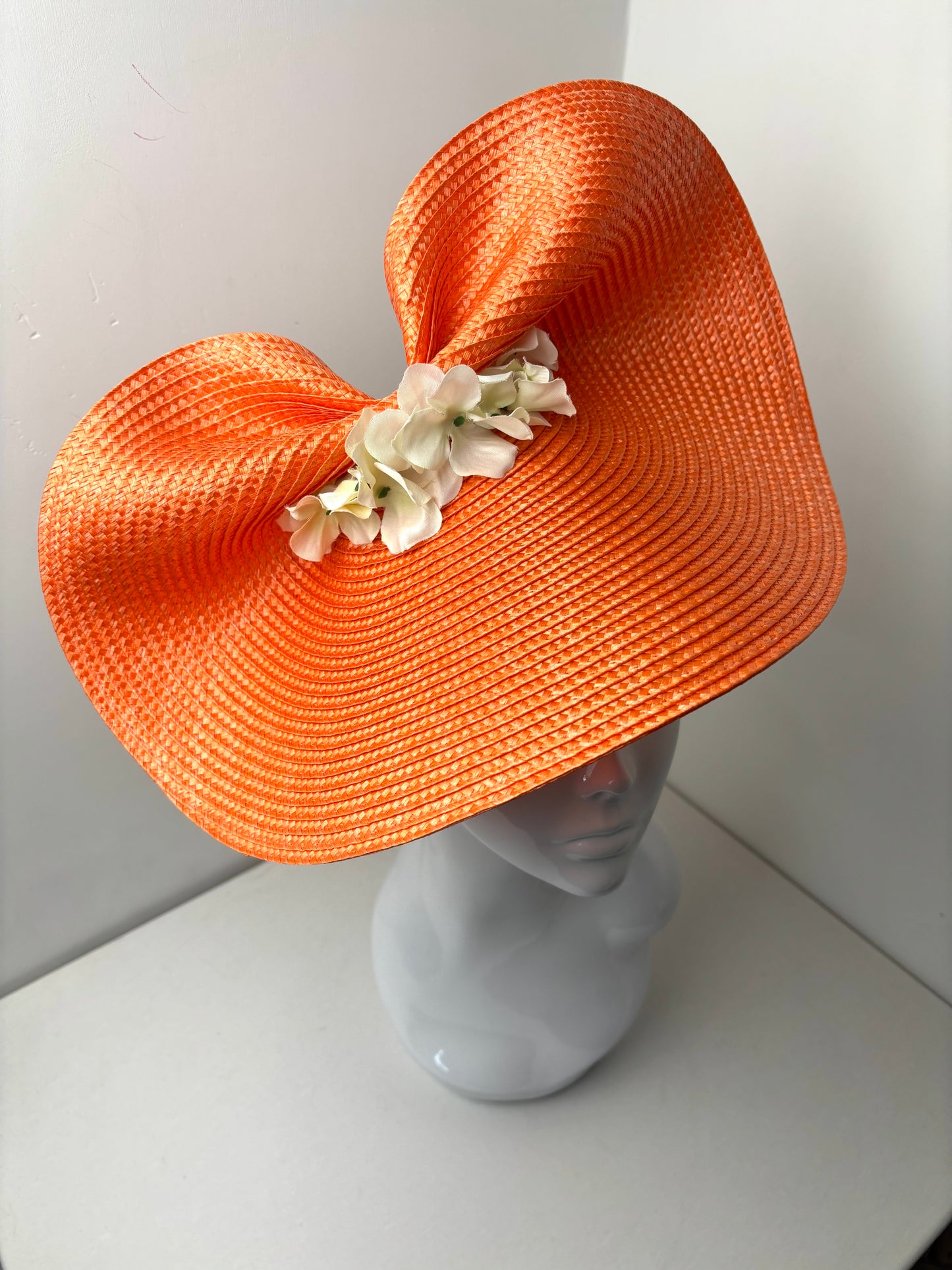 Bespoke Orange Floral Woven Fascinator