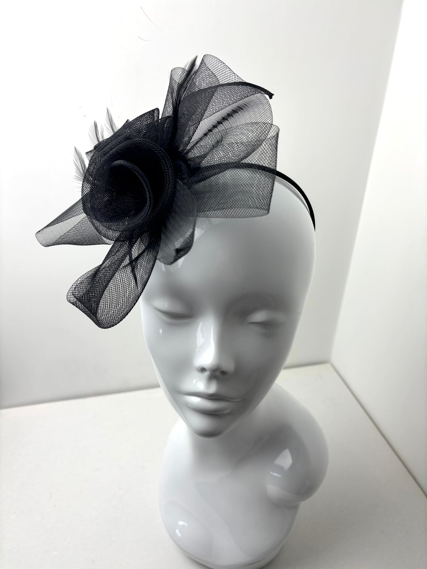 Black Floral Loop Fascinator