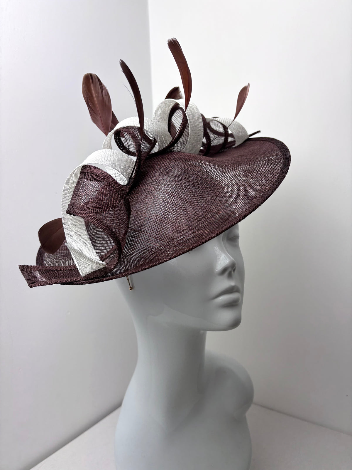 Bespoke Chocolate Brown & Ivory Sculptural Fascinator