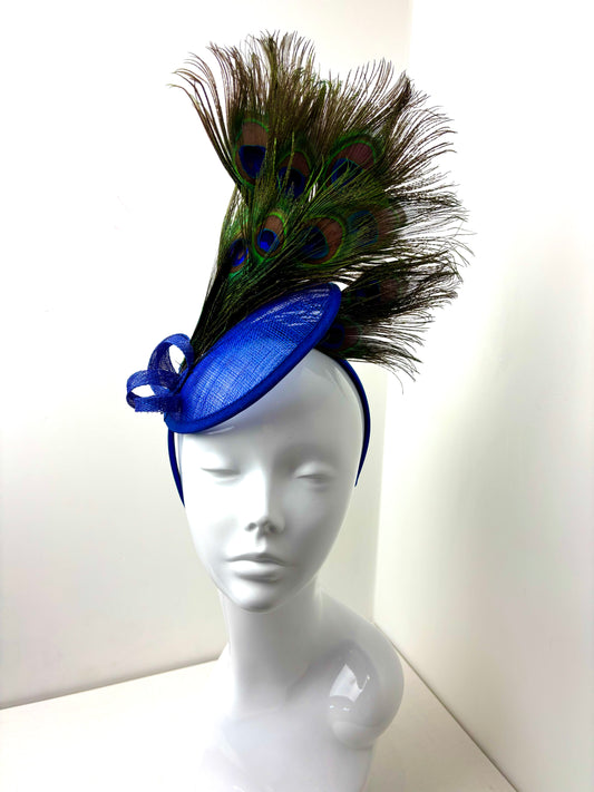 Bespoke Midnight Peacock Fascinator