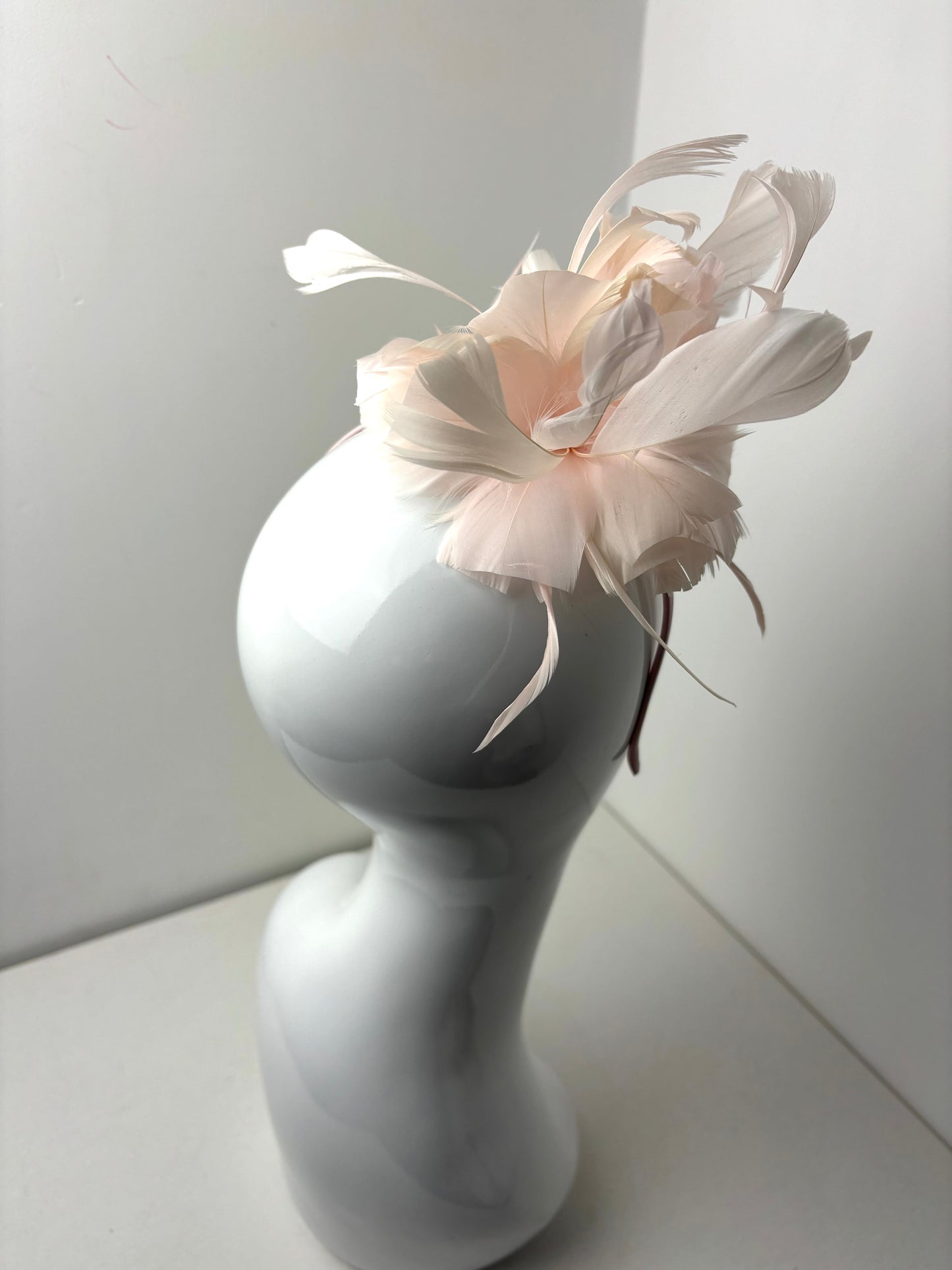 Pale Pink Feather Plume Fascinator