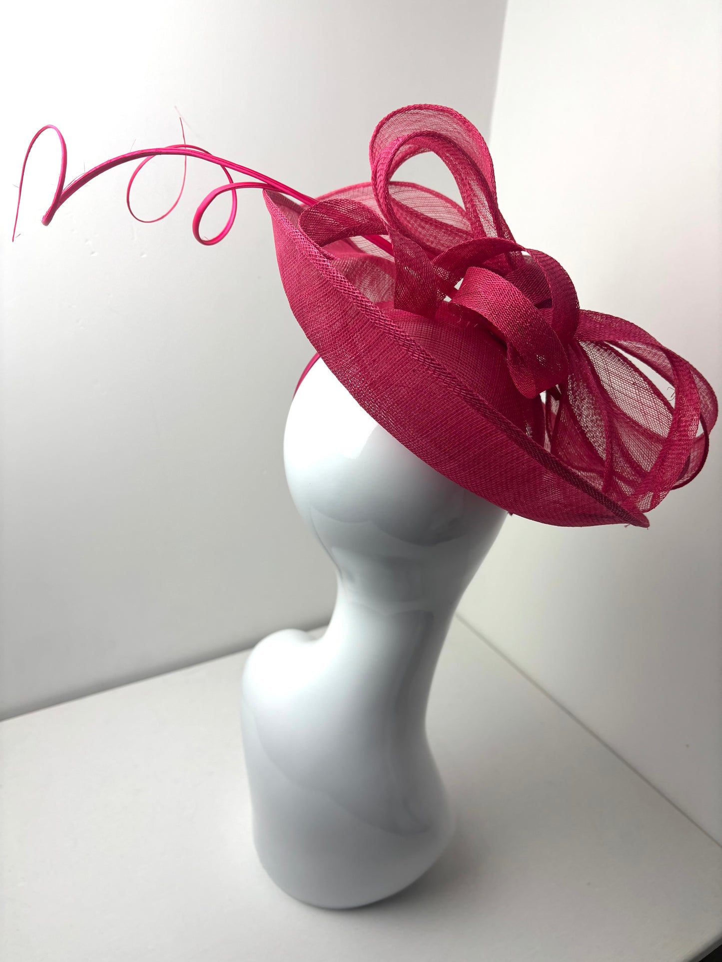 The Slayley Fuchsia Pink Sinamay Fascinator
