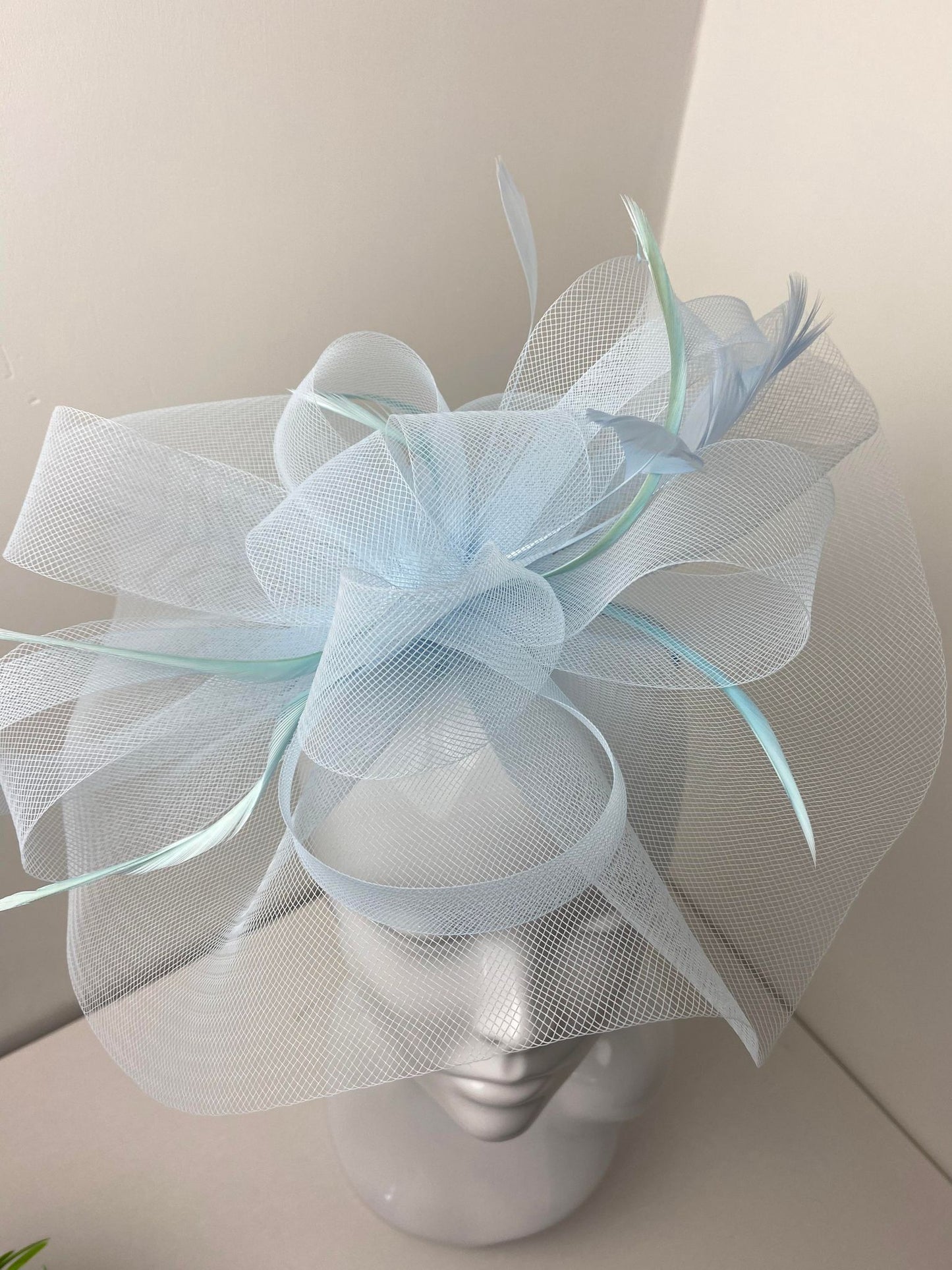 Clarissa Large Pale Blue Fascinator