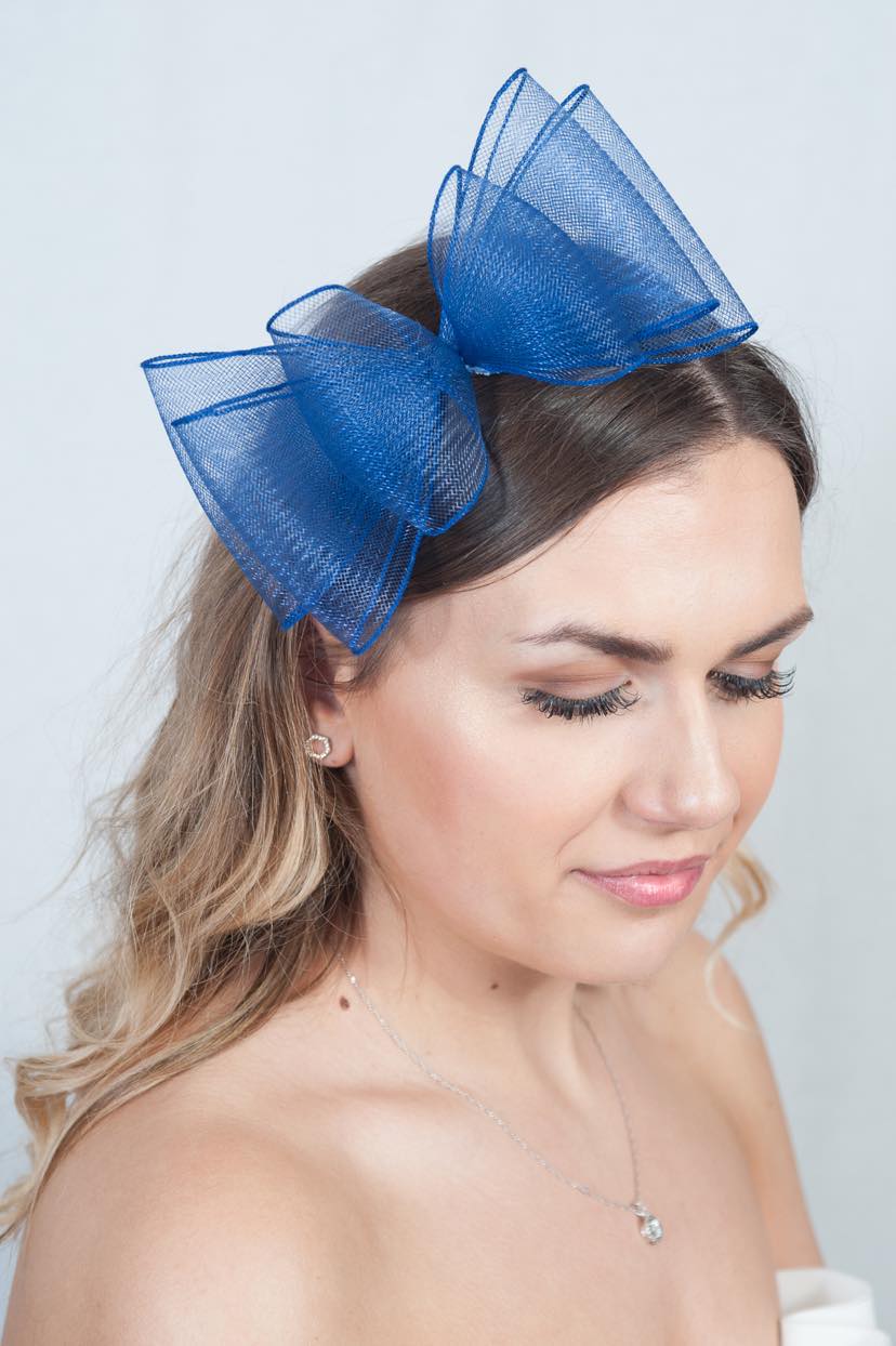 Blue Bow Fascinator