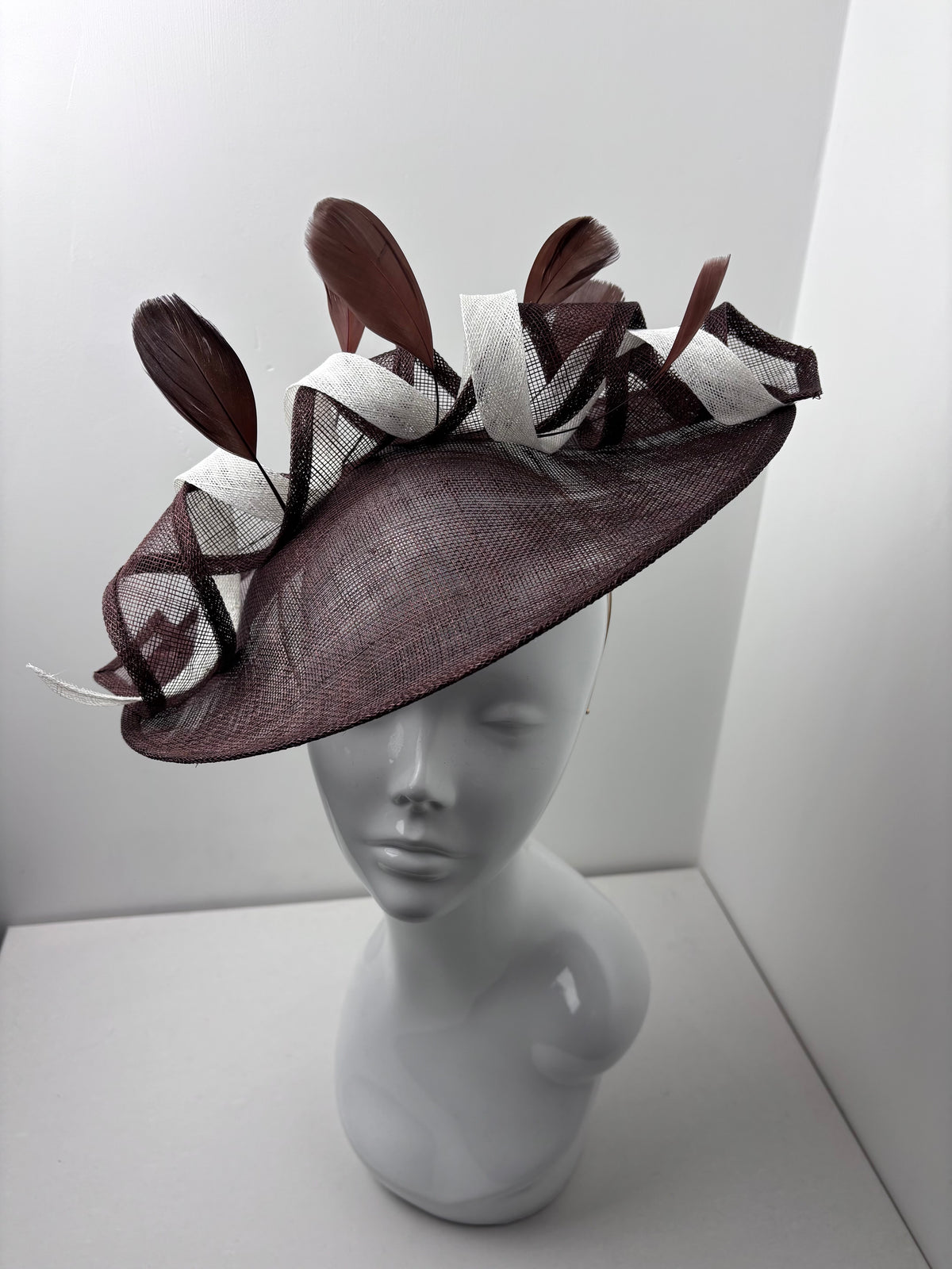 Bespoke Chocolate Brown & Ivory Sculptural Fascinator
