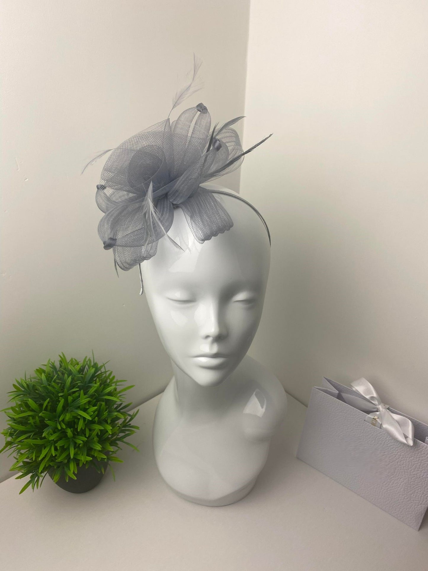 Promise Charcoal Grey Knotted Fascinator