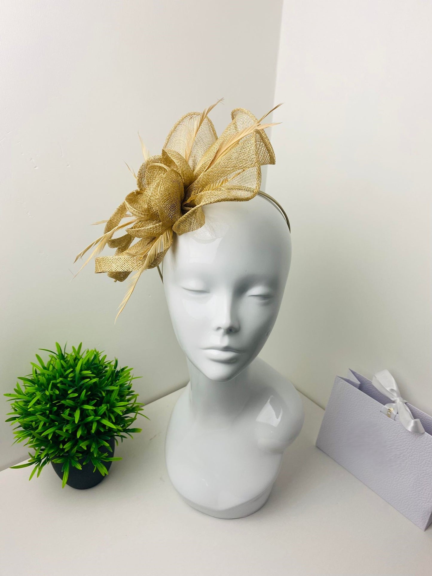 Opulence Gold Sinamay Floral Fascinator