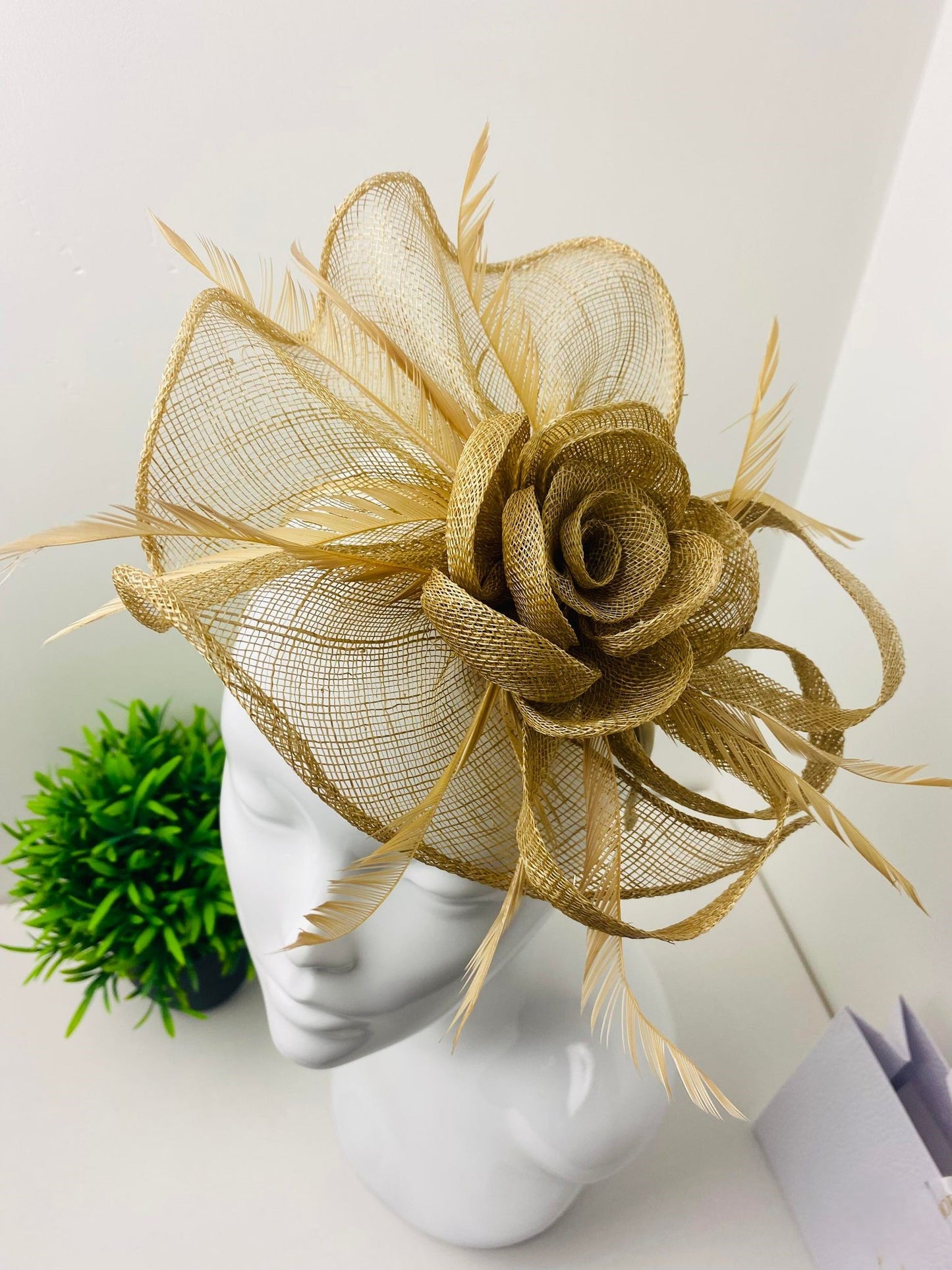 Opulence Gold Sinamay Floral Fascinator