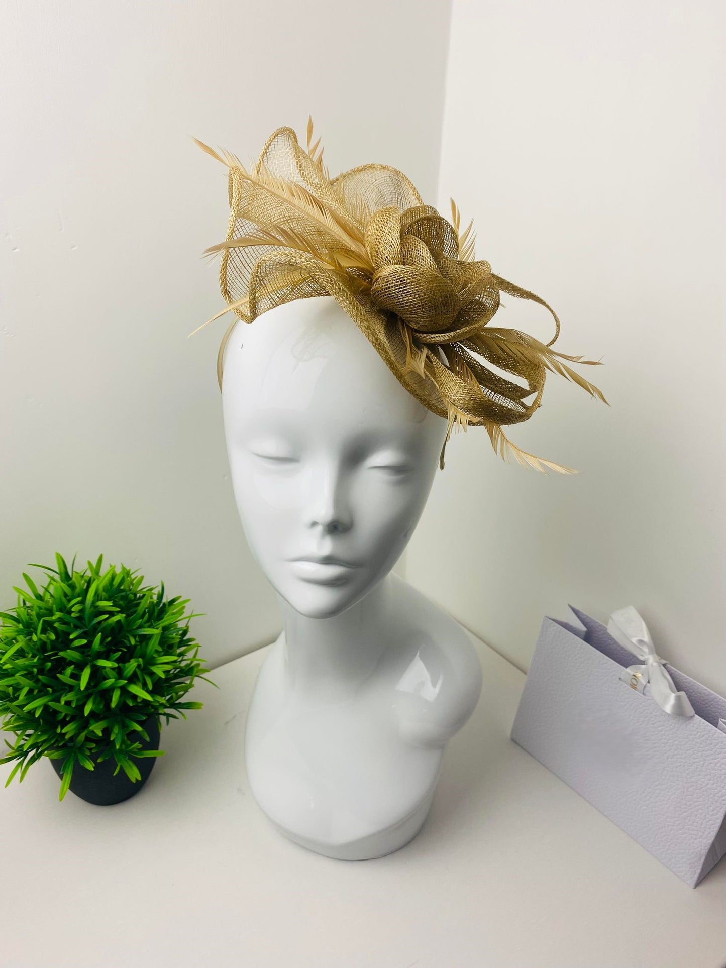 Opulence Gold Sinamay Floral Fascinator