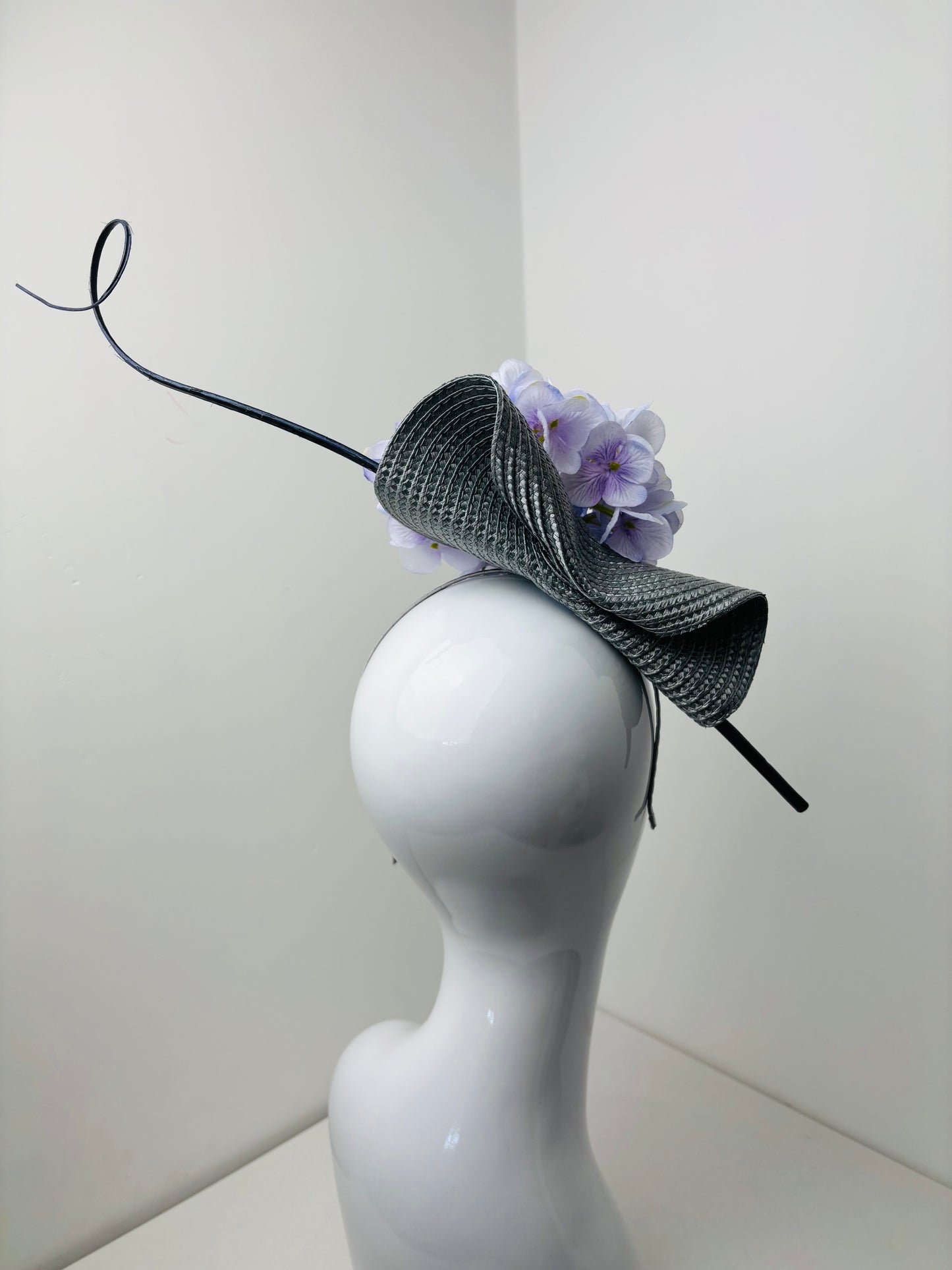 Bespoke Hydrangea Charcoal Fascinator