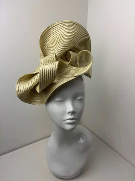 Bespoke One Off Gold Polybraid Fascinator