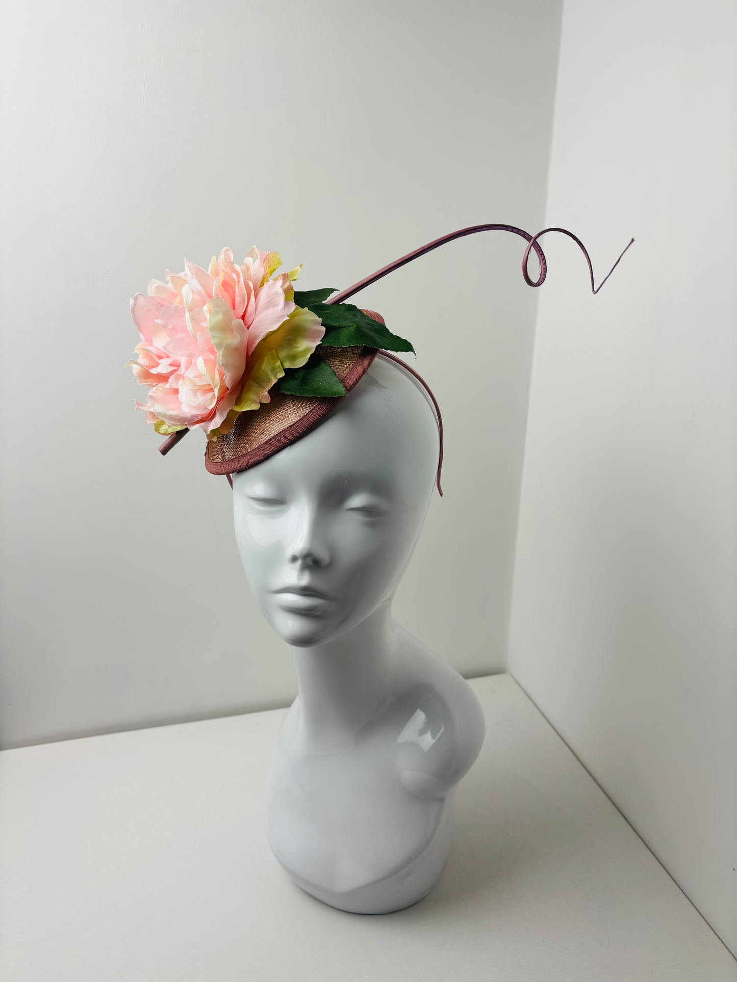Blush Peony Statement Fascinator – One of a Kind Handmade Headpiece