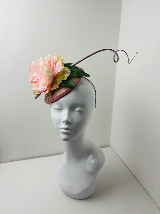 Blush Peony Statement Fascinator – One of a Kind Handmade Headpiece