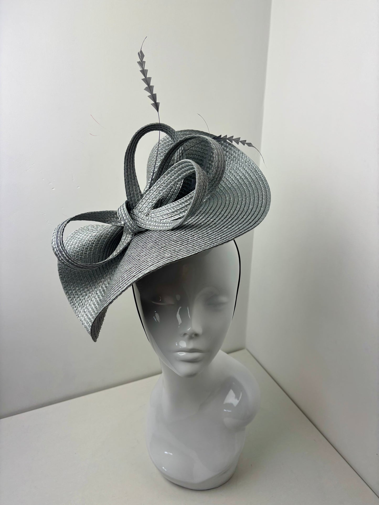 Bespoke Pewter Silver Loop Fascinator