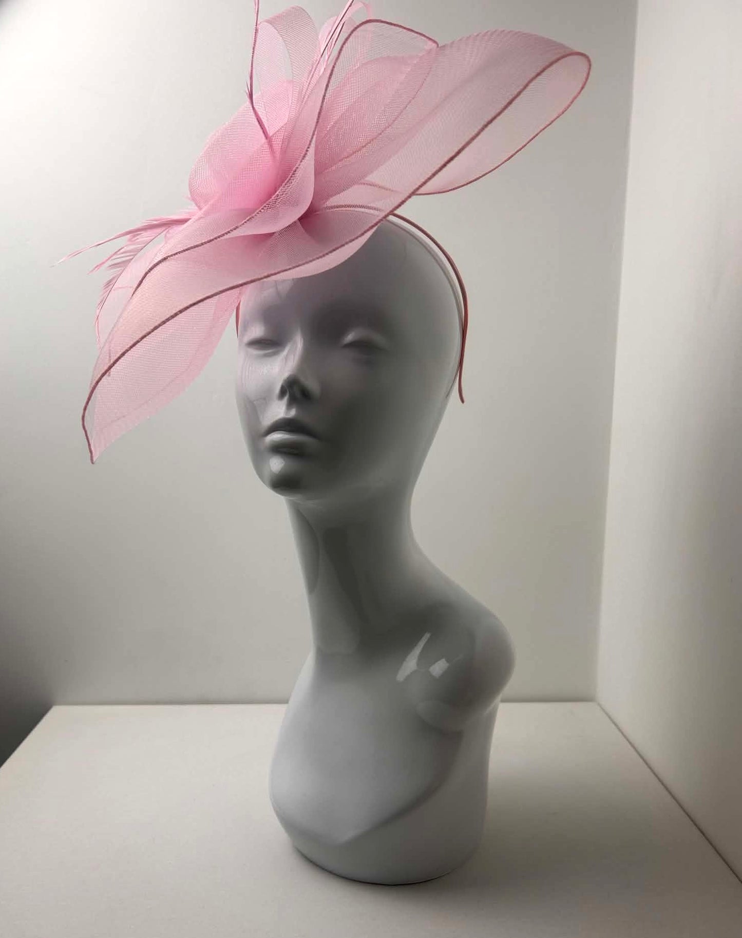 Oversize Pink Veil Fascinator