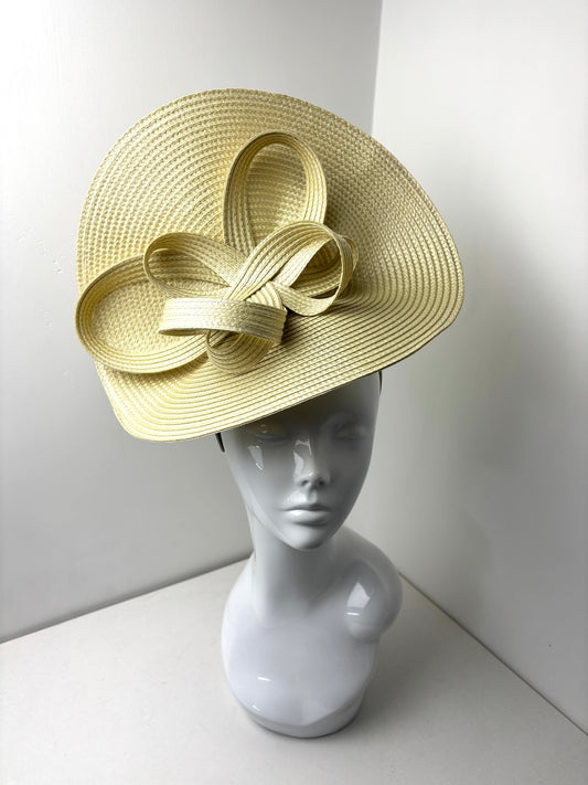 Bespoke Pale Gold Woven Orbital Statement Fascinator