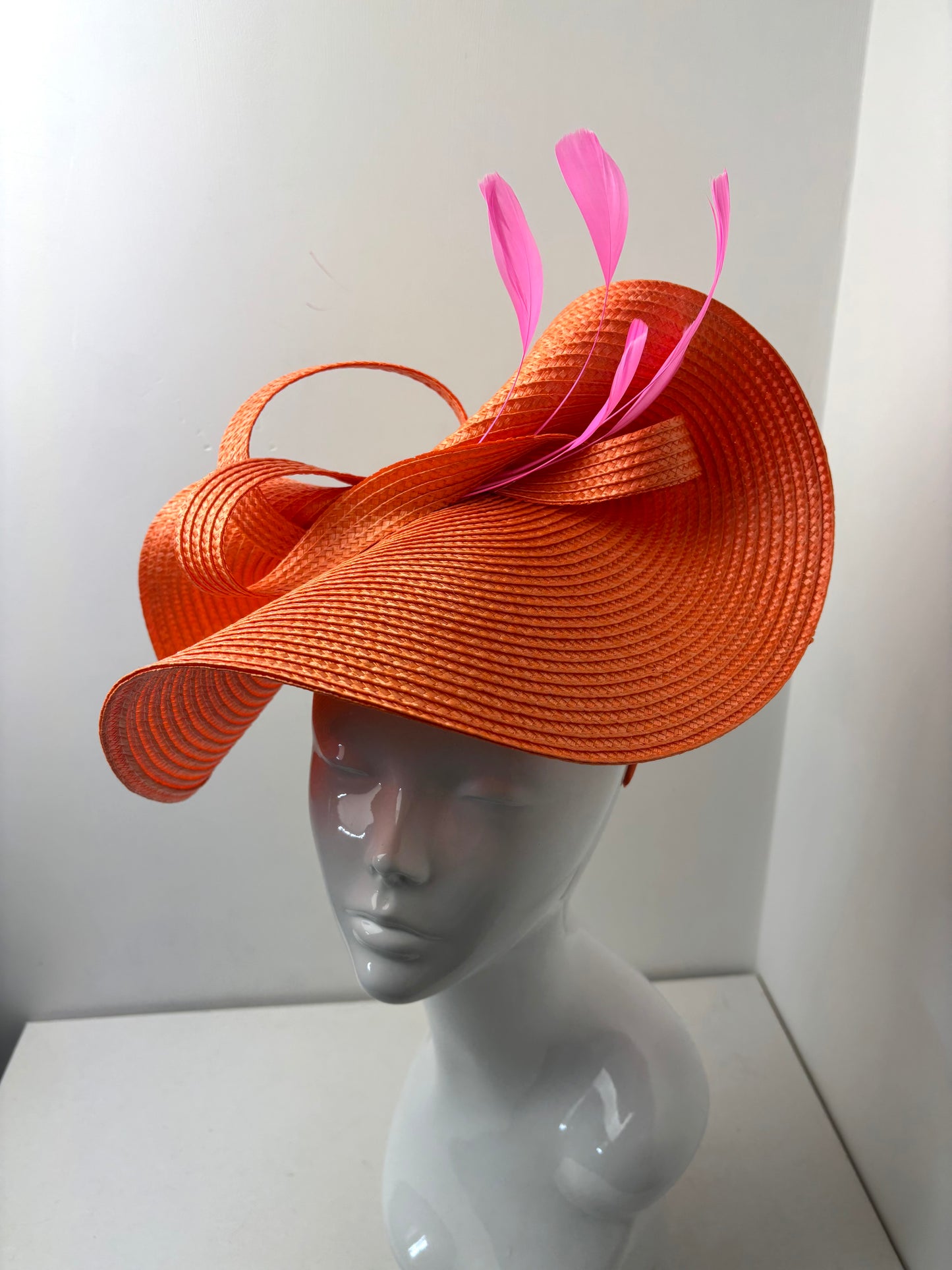 Bespoke Bright Orange & Pink Structured Woven Hatinator