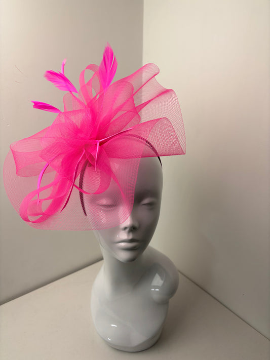 Clarissa Neon Pink Fascinator