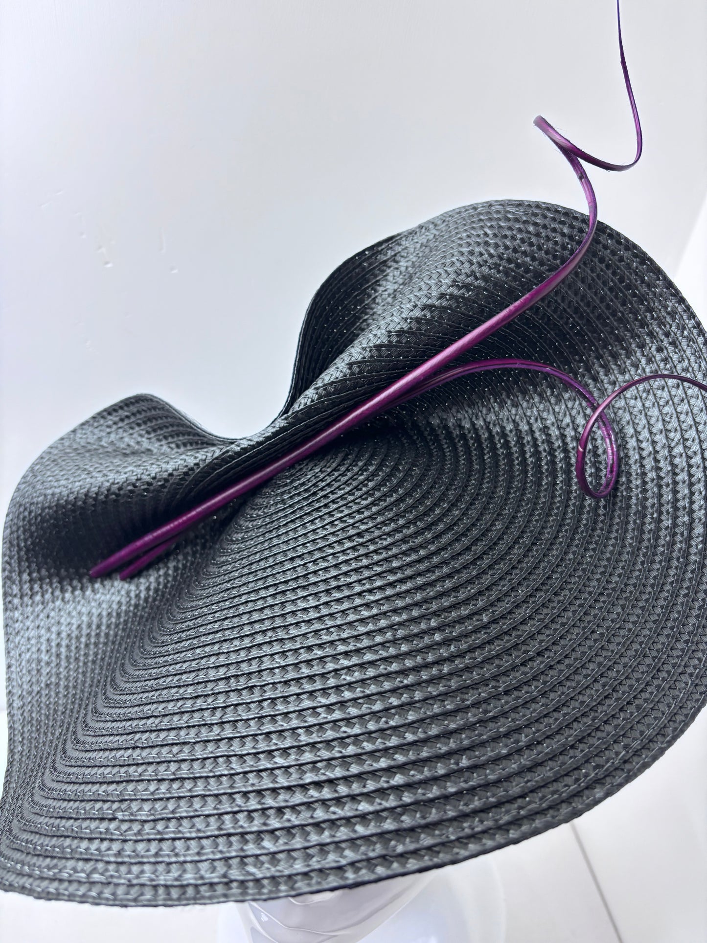 Bespoke Black & Plum Sculptural Fascinator